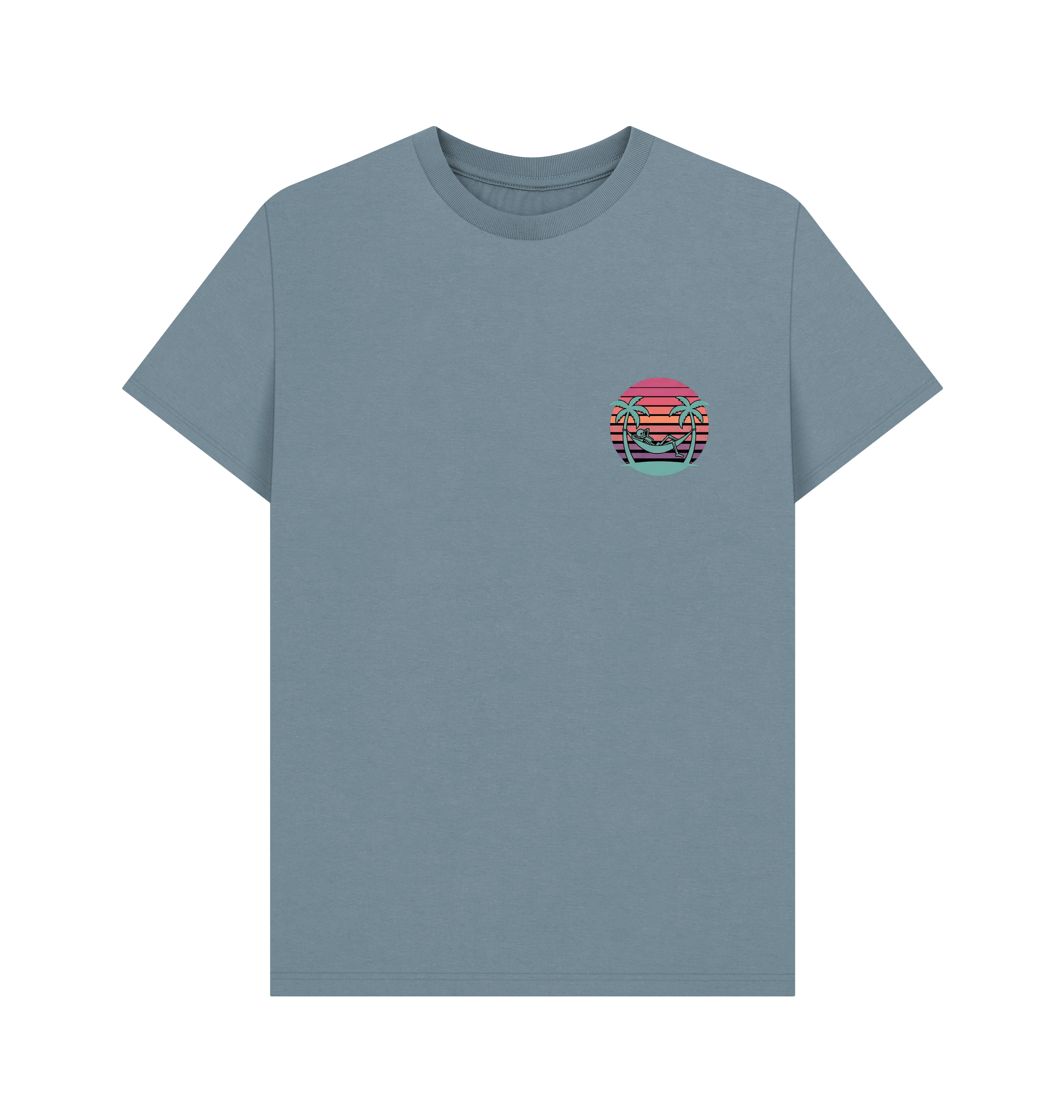 Stone Blue Printed T-shirt Front