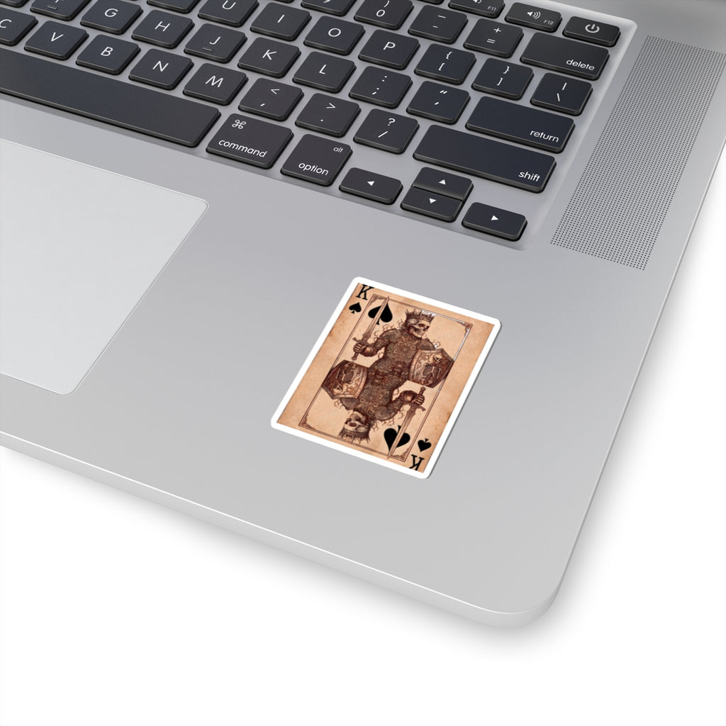 King of Spades Skull Sticker — Vintage Playing Card Kiss-Cut Sticker