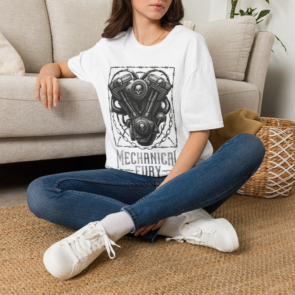 Mechanical Fury Motorcycle Engine Graphic T shirt