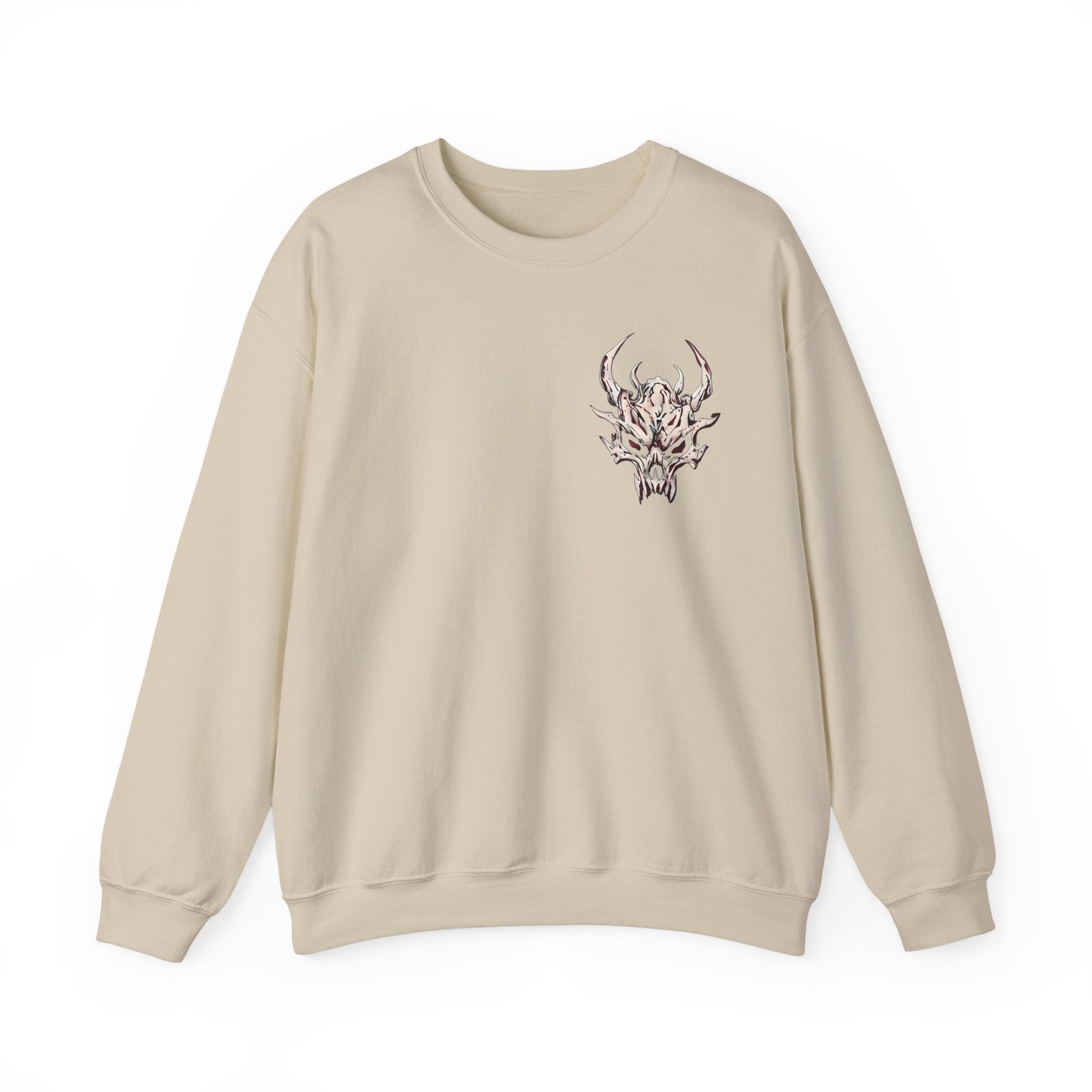 Dragon Skull Crewneck Sweatshirt — Gothic Eastern Dragon Chest Graphic
