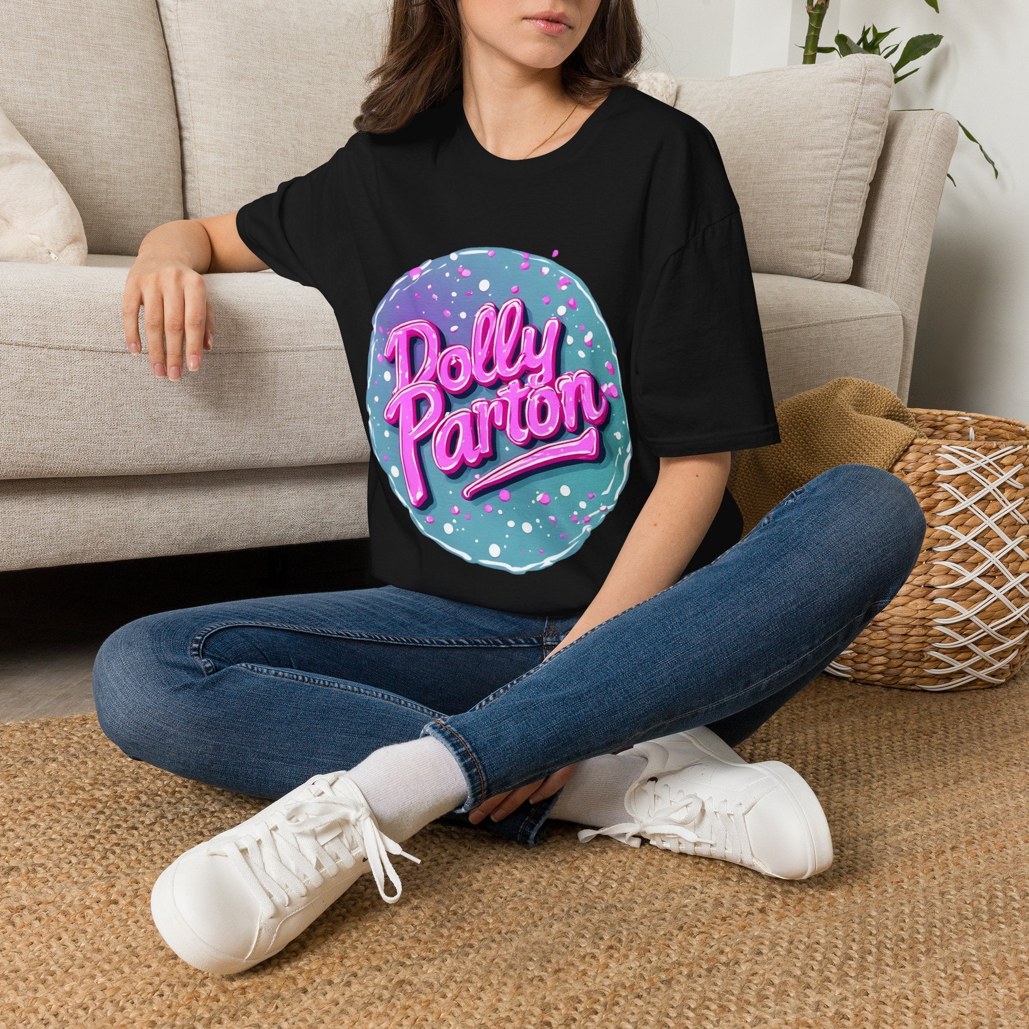 Dolly Parton Retro Neon Logo T‑Shirt