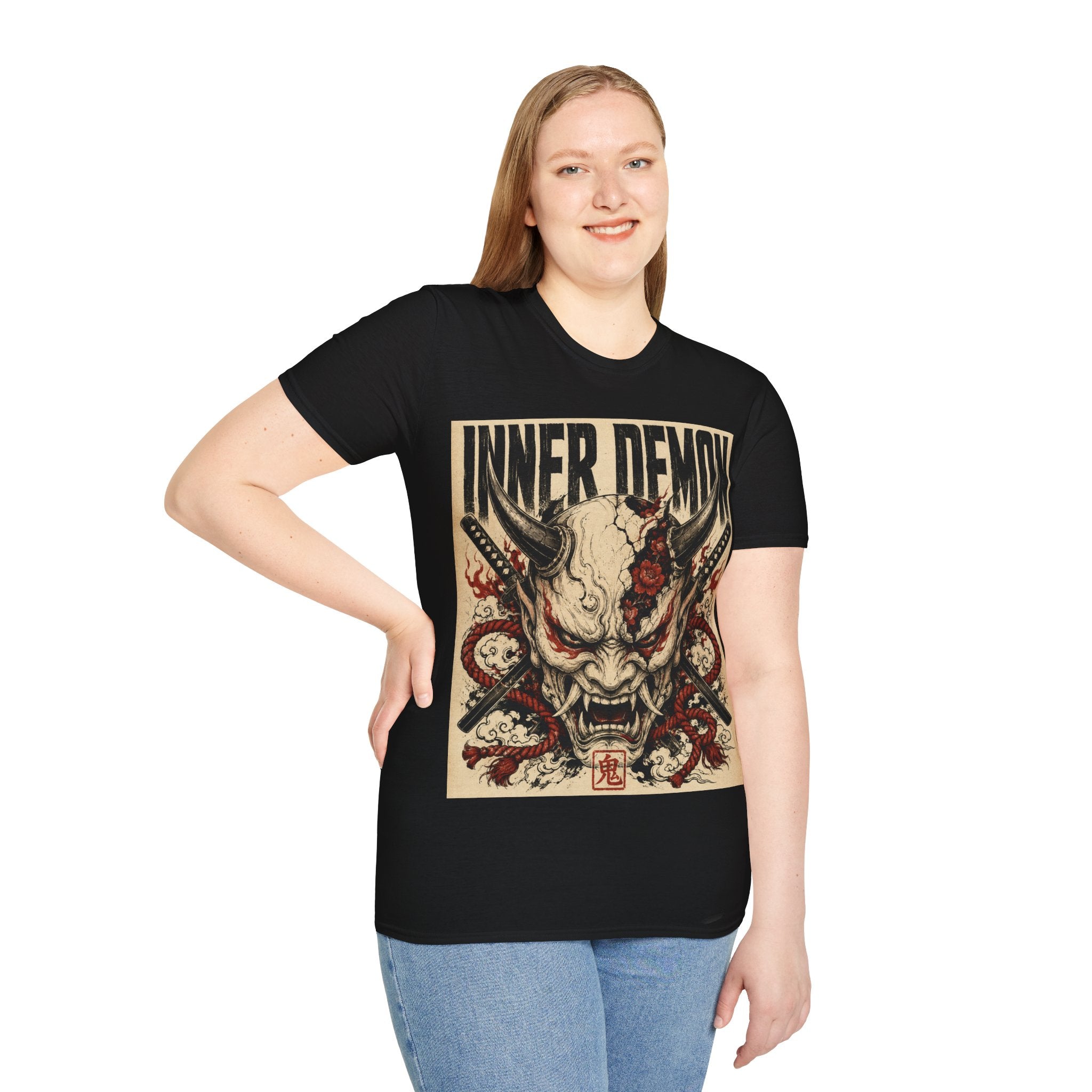 Inner Demon Graphic T-Shirt — Horror Skull Oni Design
