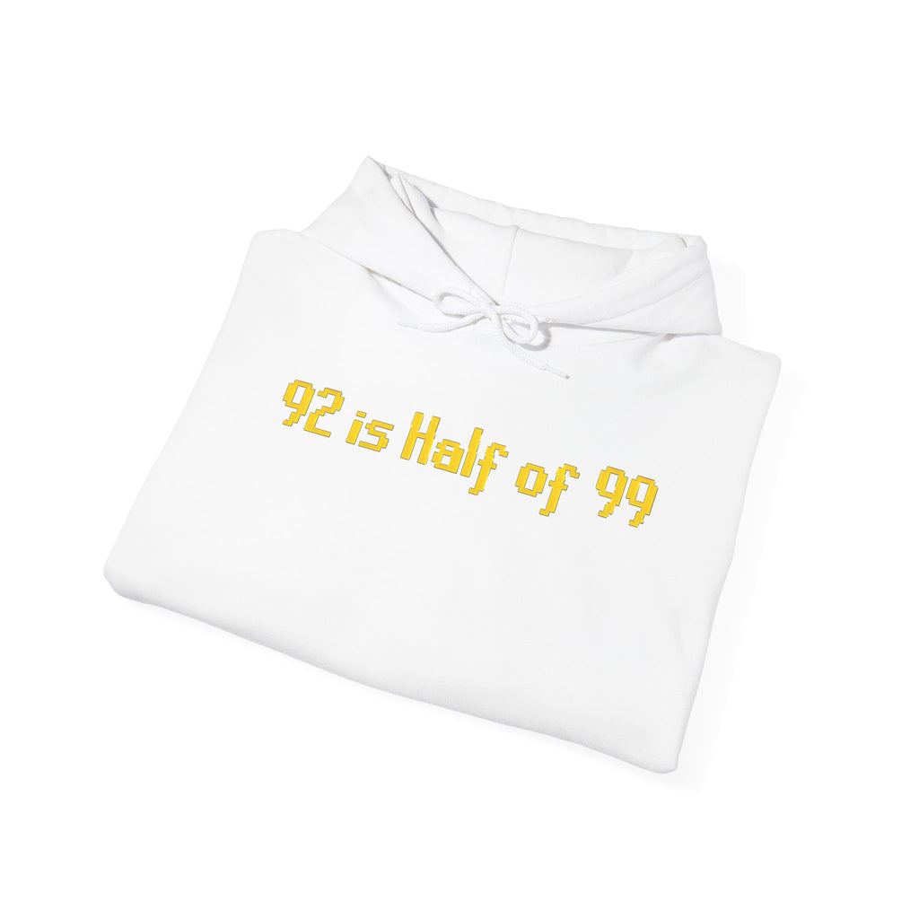 Hoodie "92 Is Half of 99" – Funny Retro Math Graphic Pullover