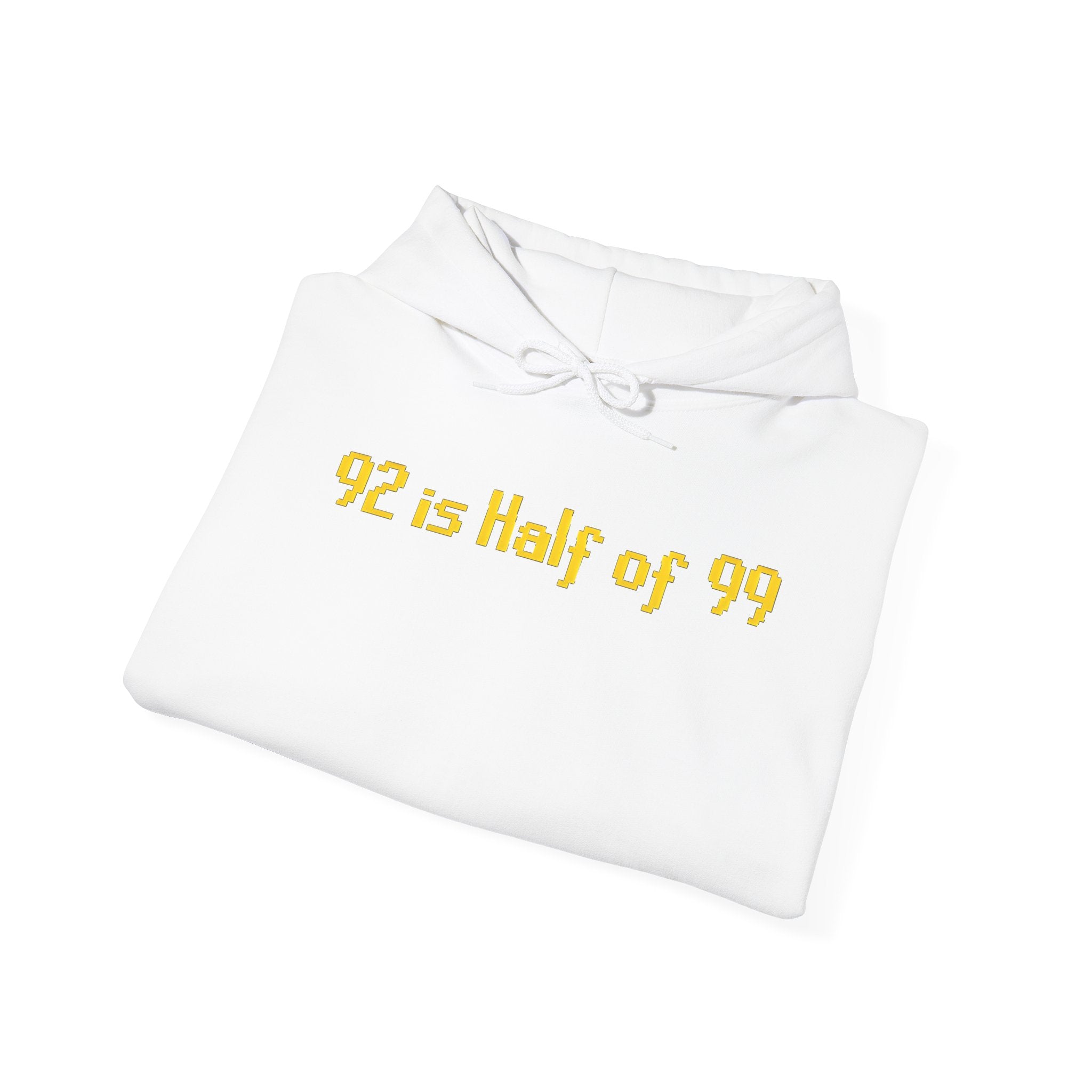 Hoodie "92 Is Half of 99" – Funny Retro Math Graphic Pullover