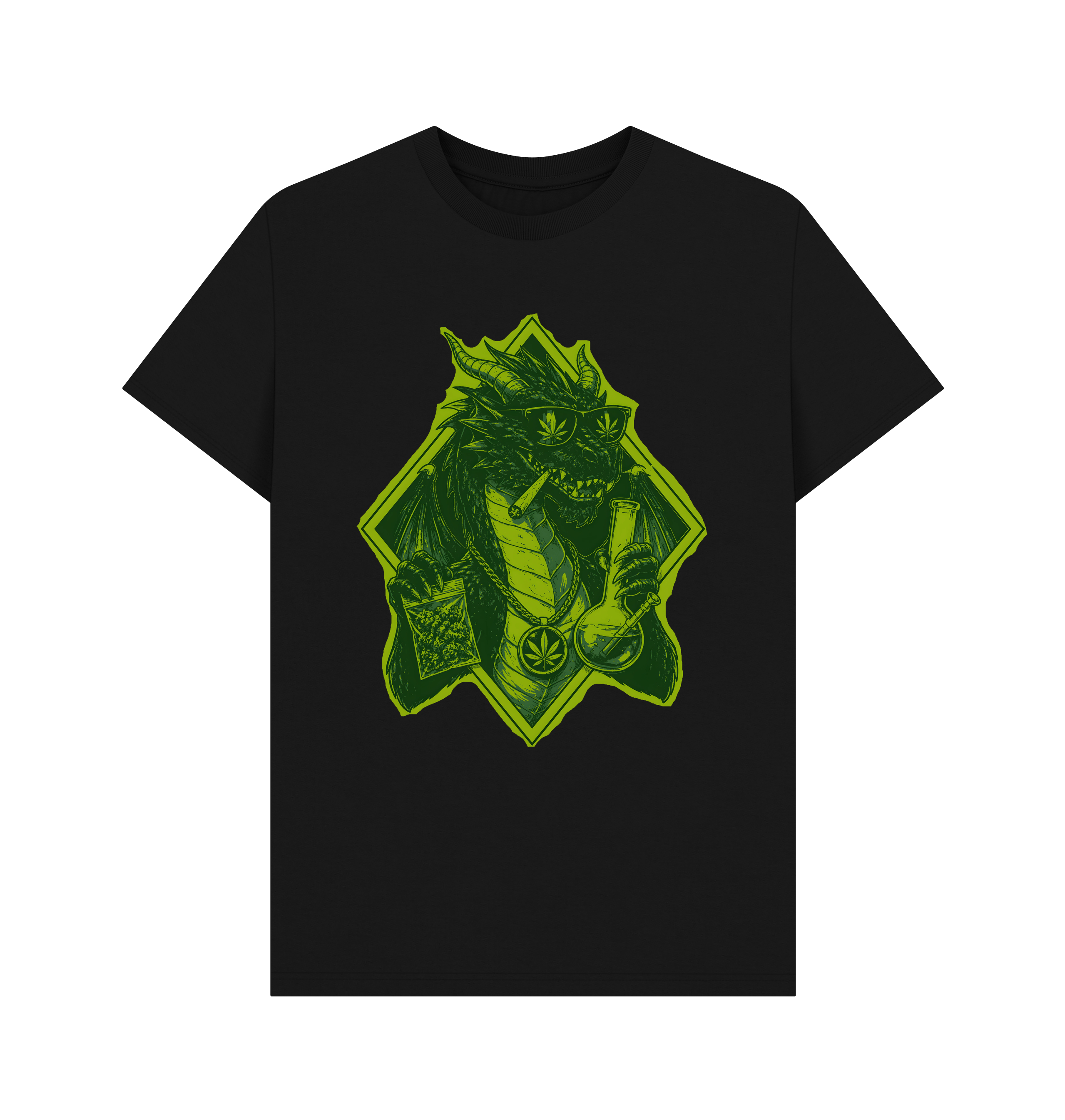 Black Printed T-shirt Front