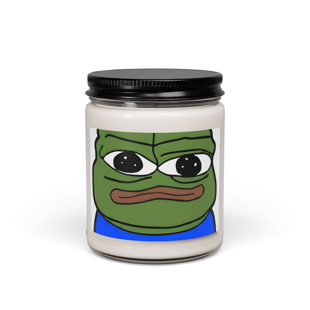 9oz Scented Soy Candle — Cute Green Frog Face Jar (Pepe-Inspired)