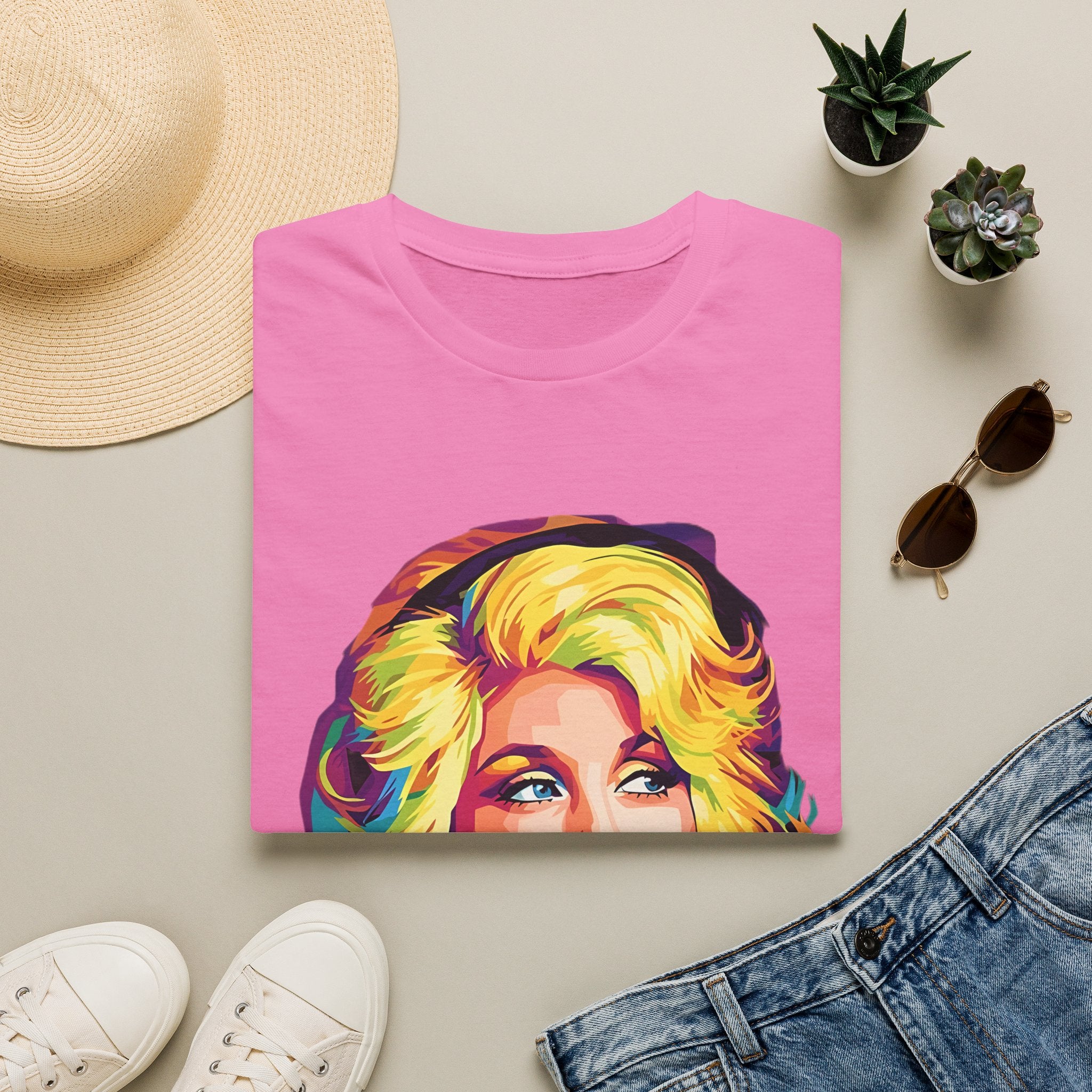 Retro Pop Art Dolly Parton Portrait T-Shirt