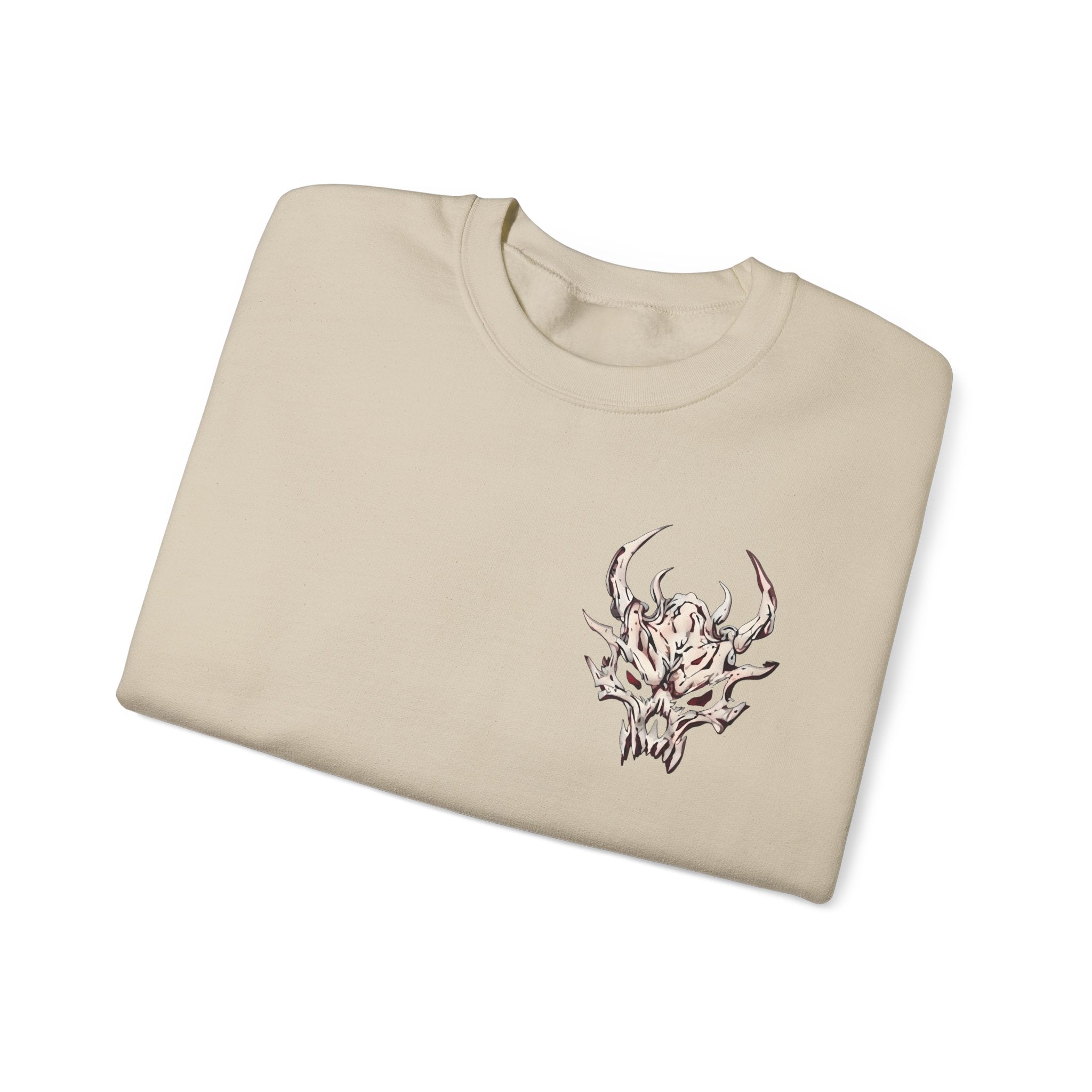 Dragon Skull Crewneck Sweatshirt — Gothic Eastern Dragon Chest Graphic