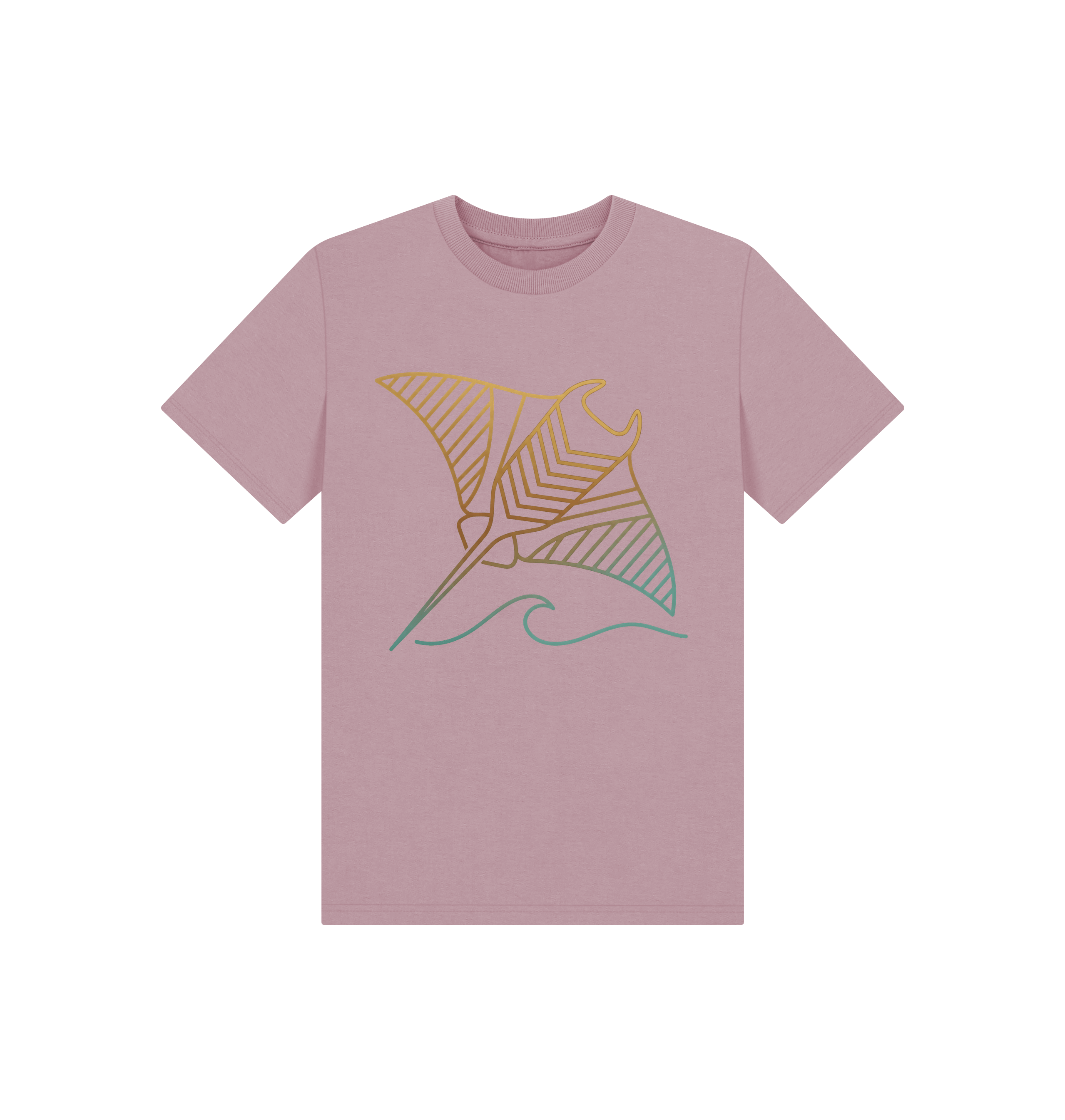 Mauve Printed Kids T-Shirt Front