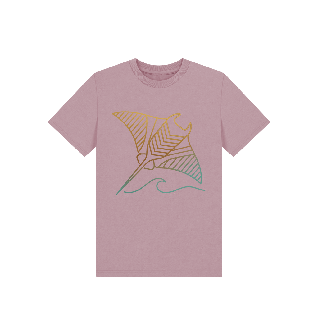 Mauve Printed Kids T-Shirt Front