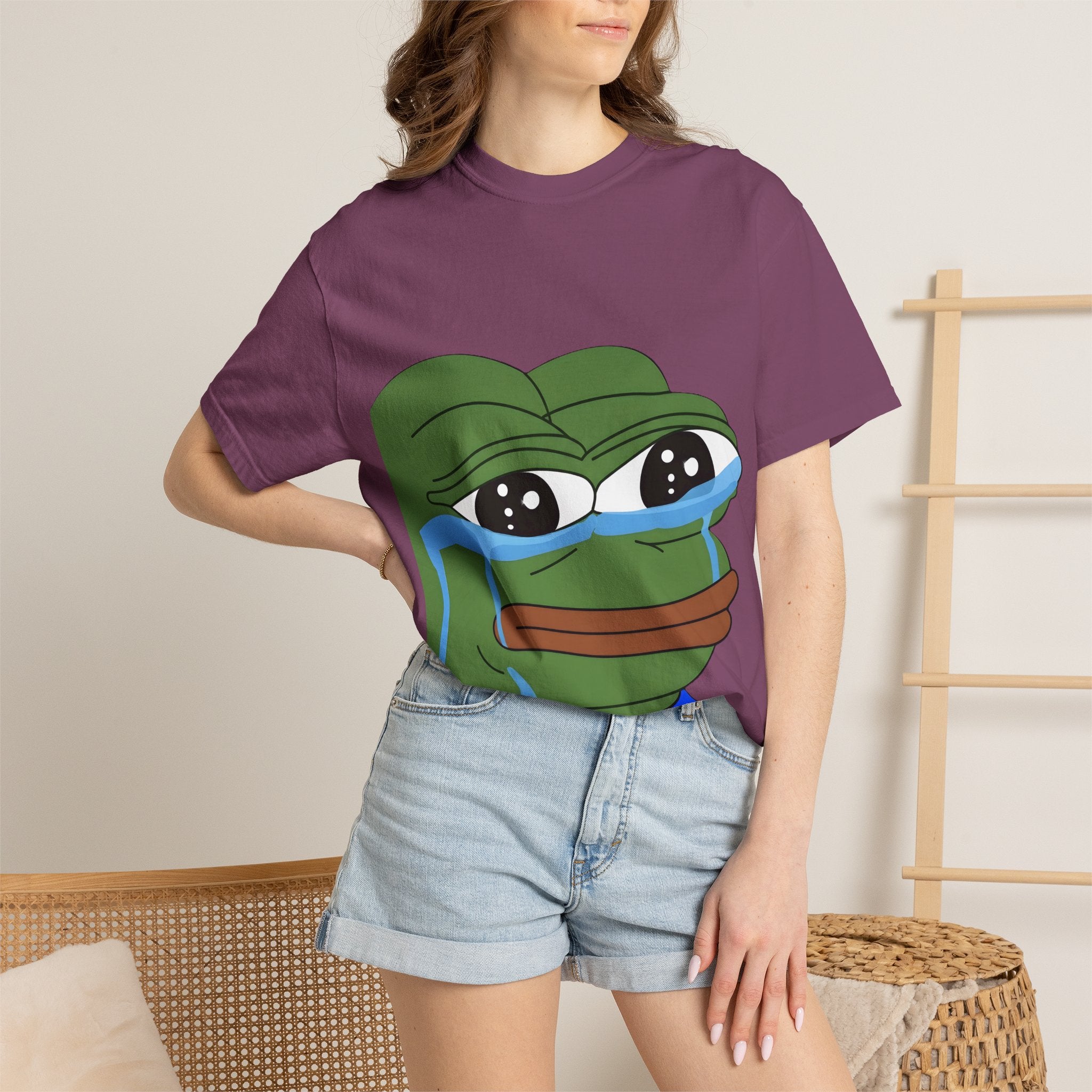 Pepe Crying Face T-Shirt — Meme Graphic Tee