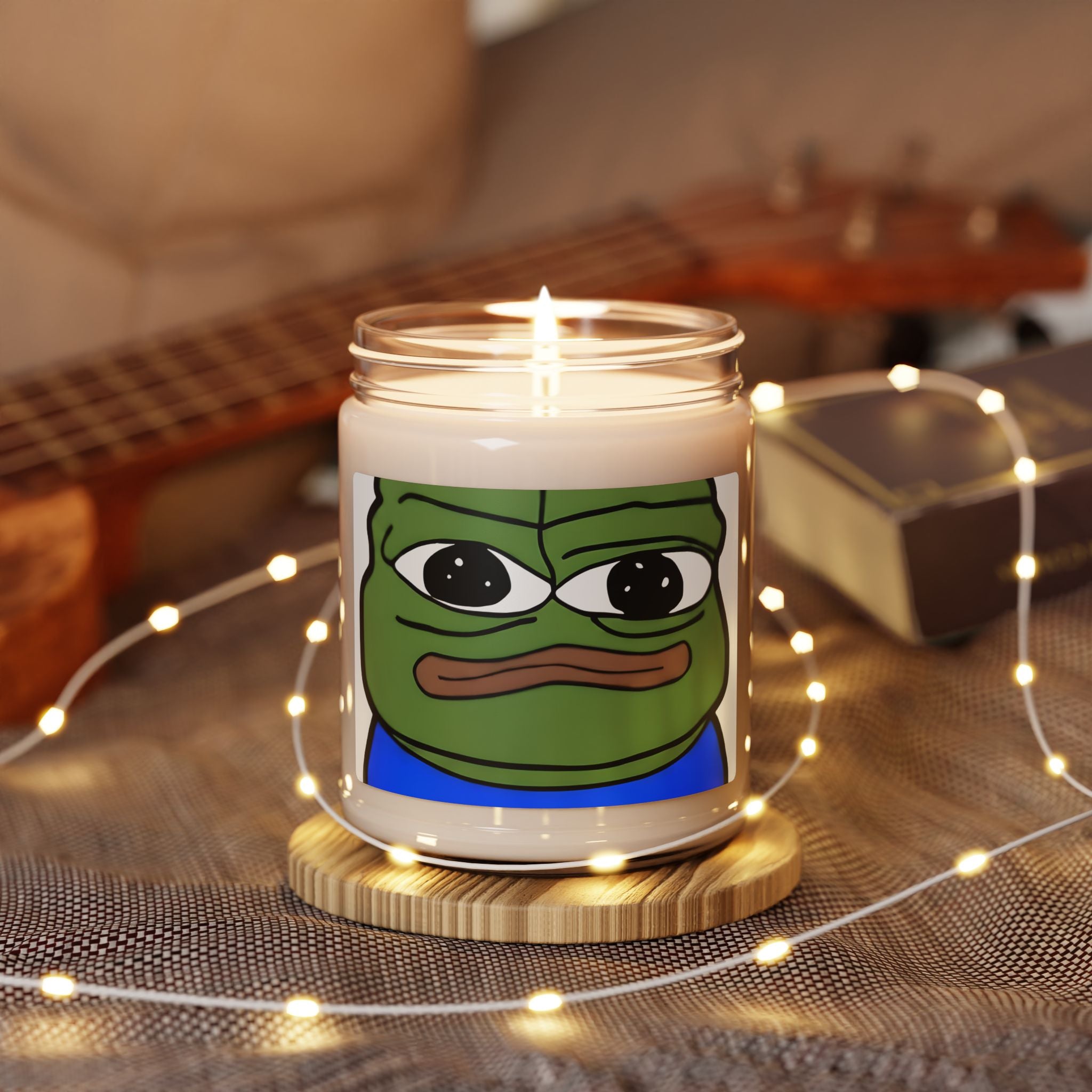 9oz Scented Soy Candle — Cute Green Frog Face Jar (Pepe-Inspired)