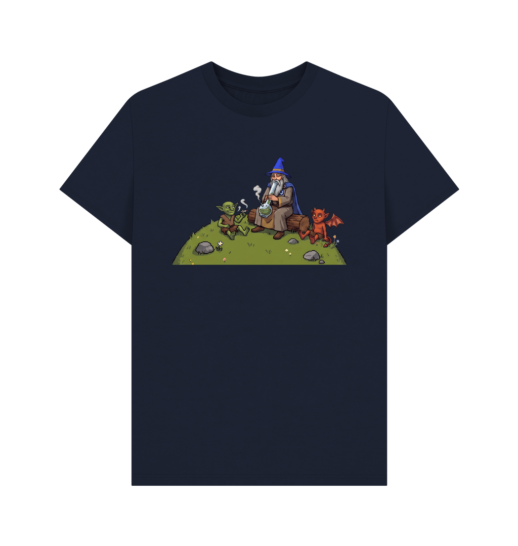 Navy Blue Printed T-shirt Front