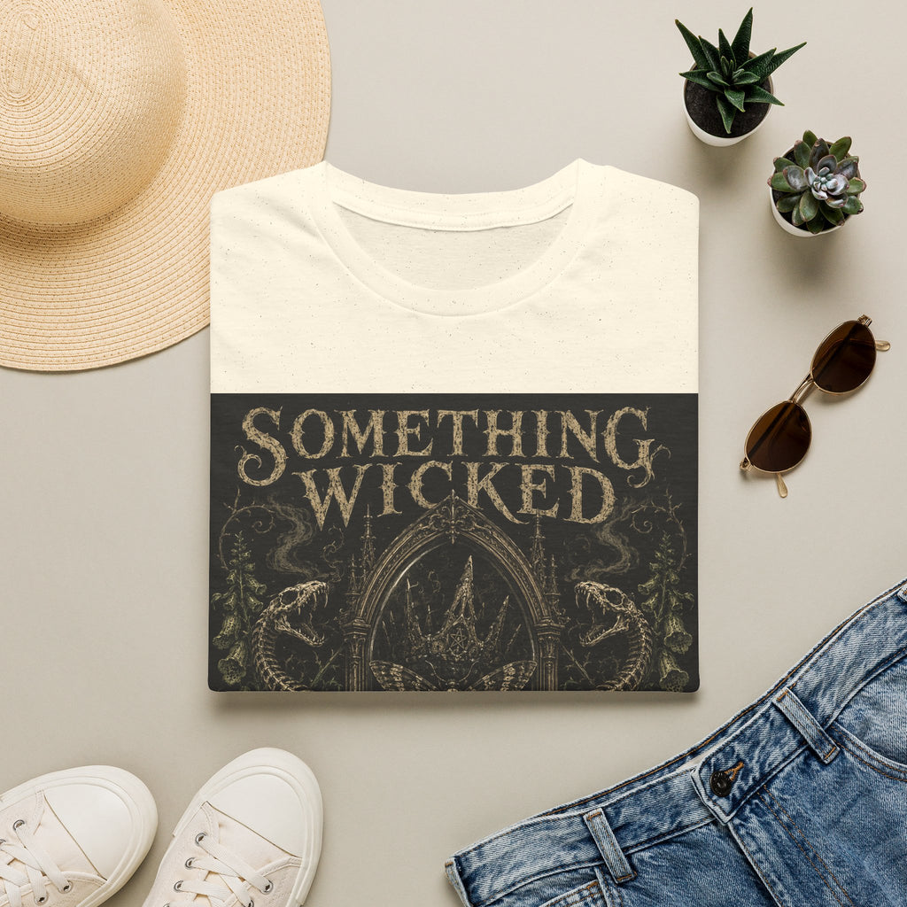 T-Shirt — "Something Wicked Remains" Gothic Skull Vintage Graphic