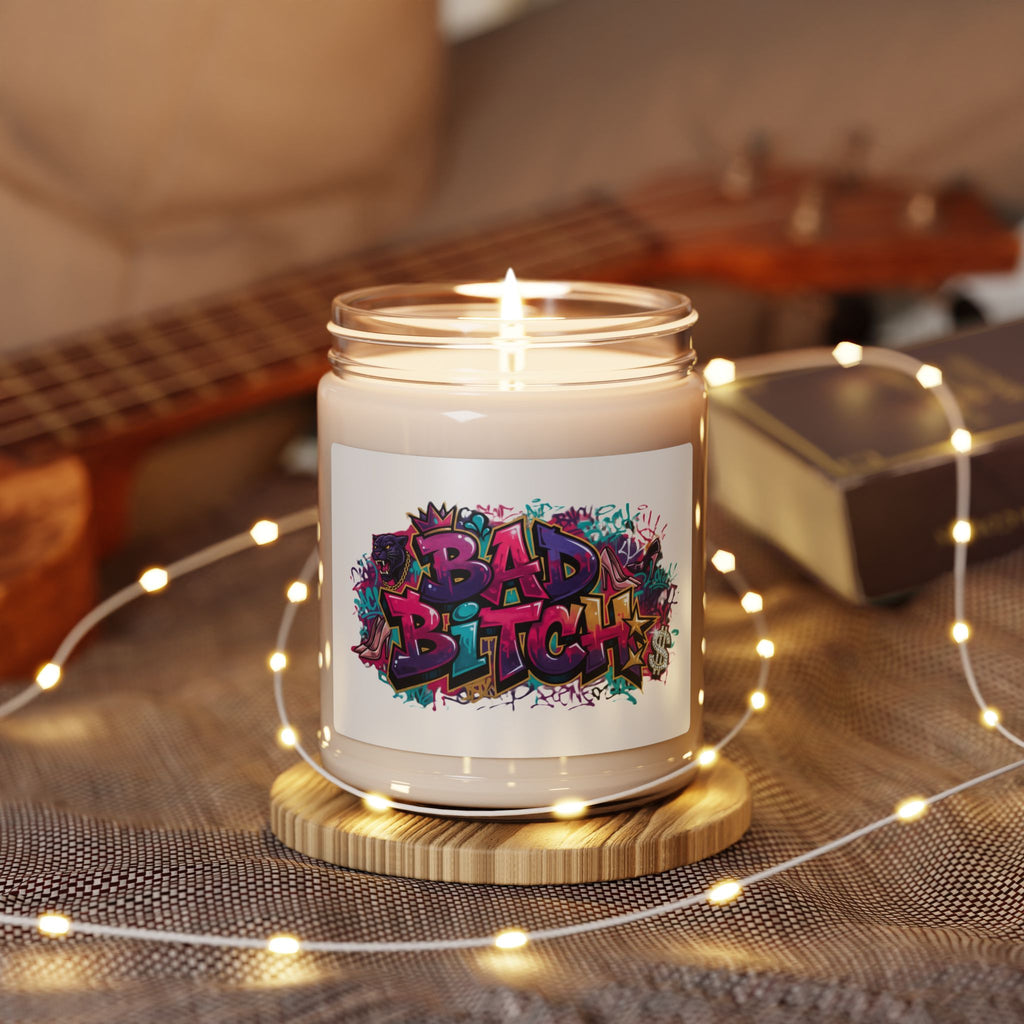 Bad Bitch Scented Soy Candle — 9oz Graffiti Jar Candle, Bold Feminine Gift
