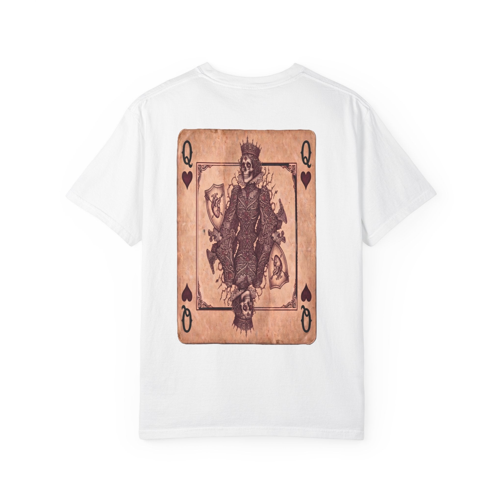 Playing Card Queen Graphic T‑Shirt — Vintage King & Queen Back Print