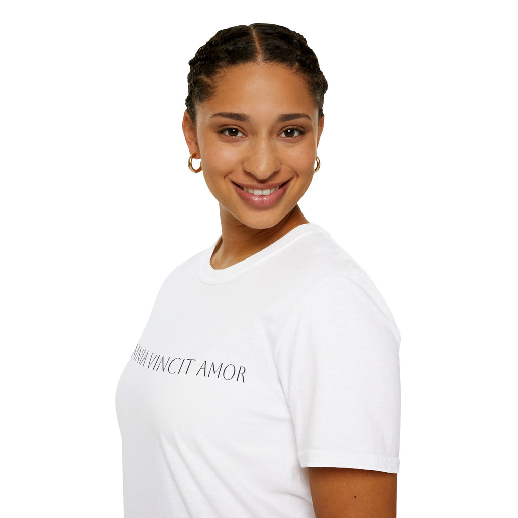 Omnia Vincit Amor T-Shirt — Minimal Latin Love Quote Tee