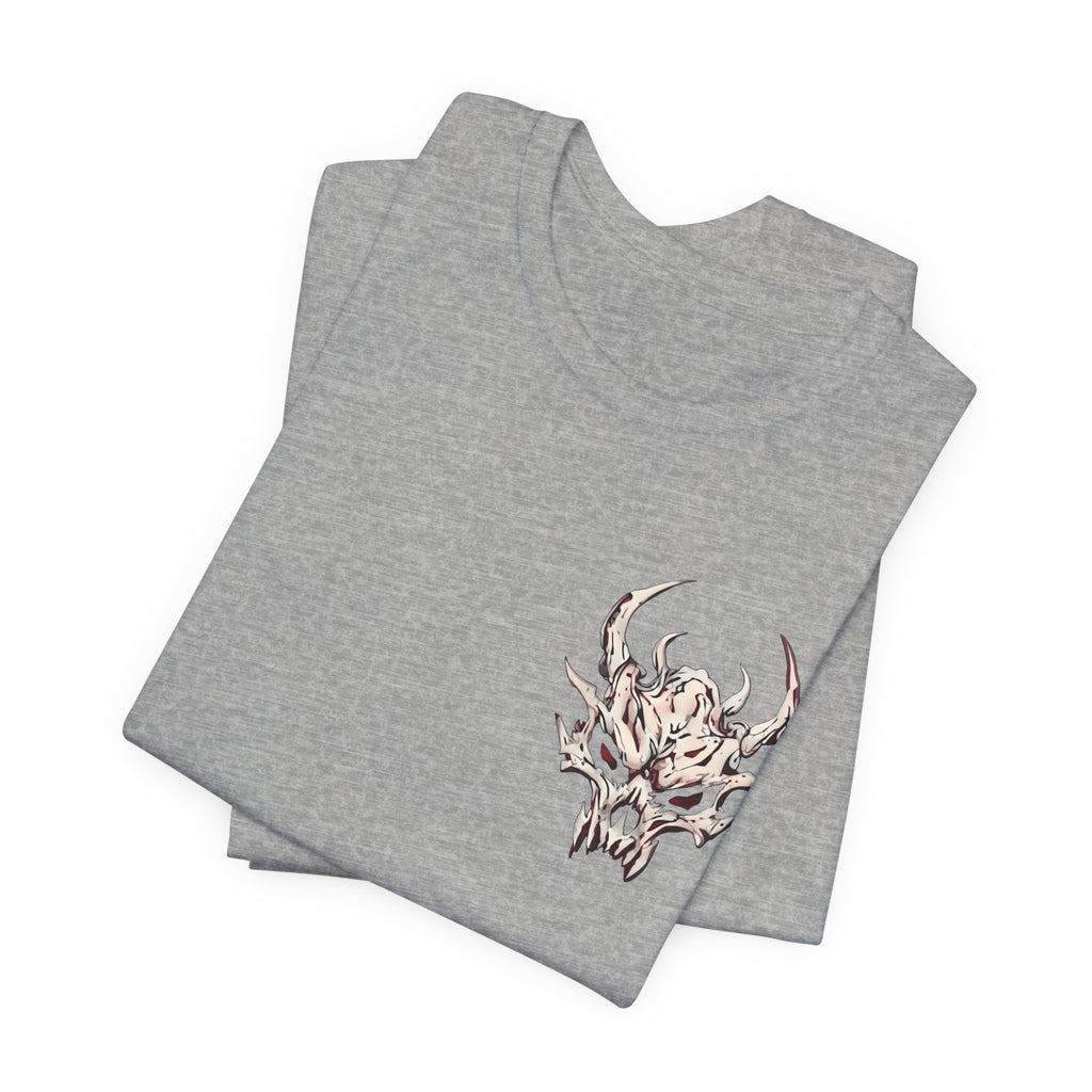 Demon Skull Chest Tee — Gothic Horned Skull T-Shirt