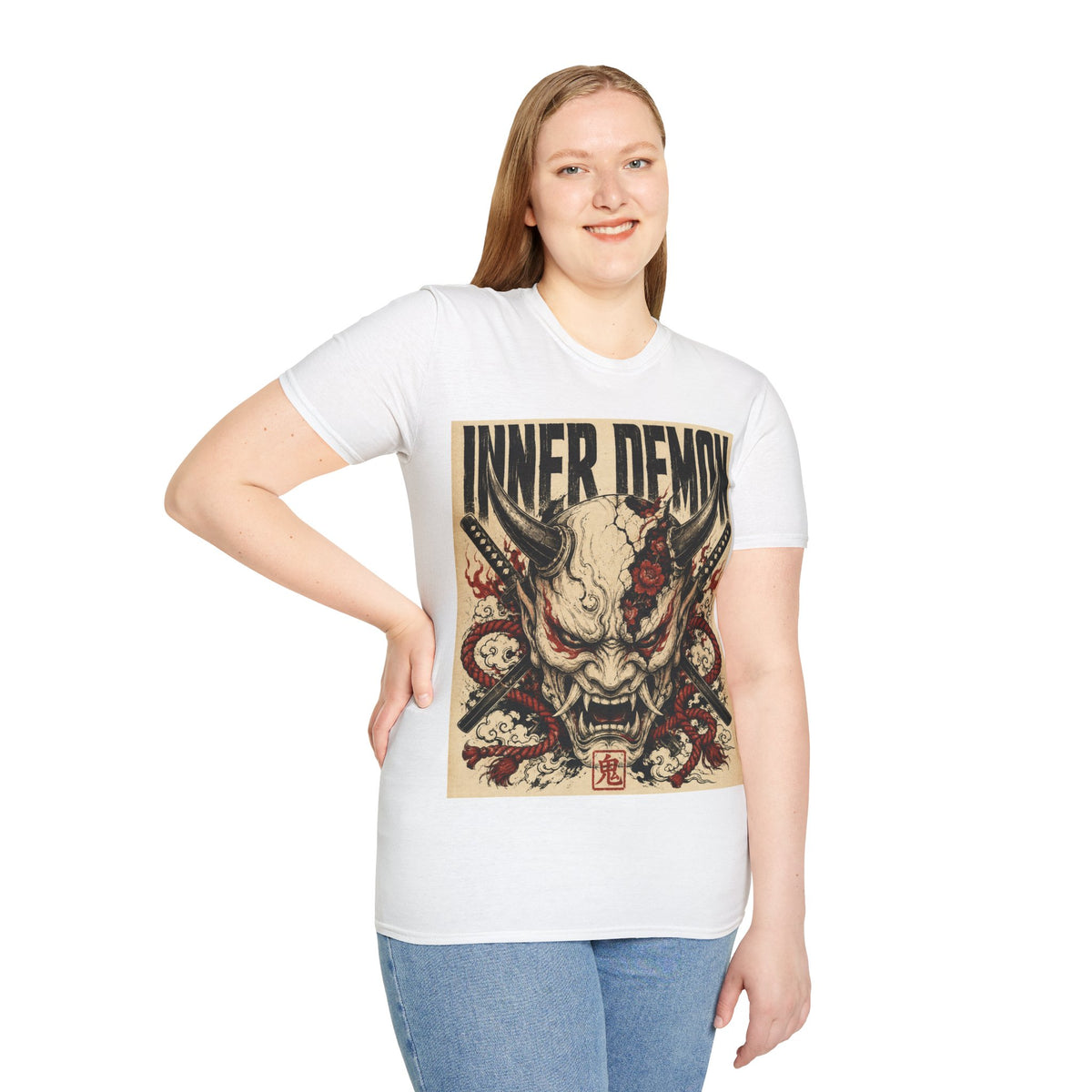 Inner Demon Graphic T-Shirt — Horror Skull Oni Design