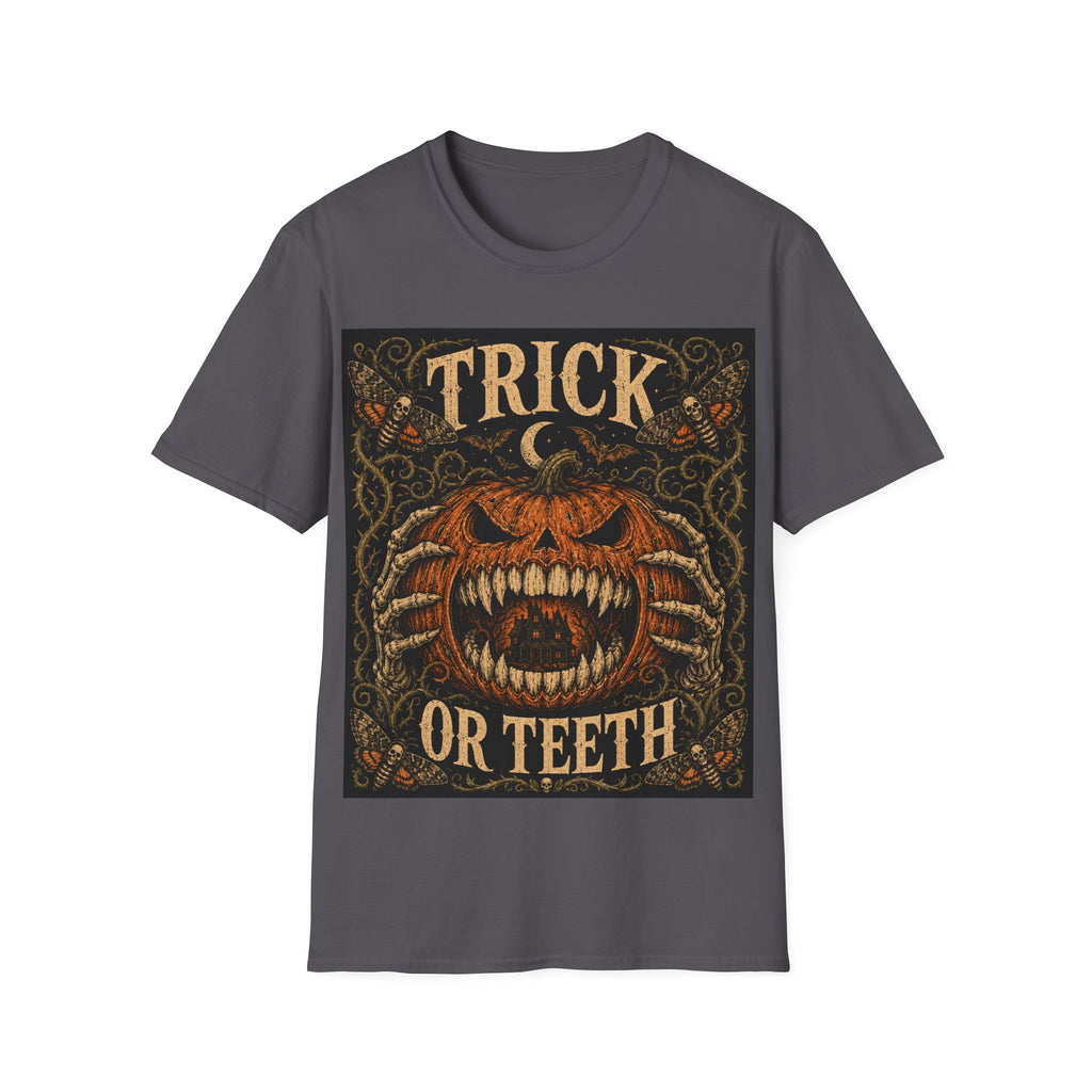 Halloween 'Trick or Teeth' T-Shirt — Vintage Scary Pumpkin Graphic