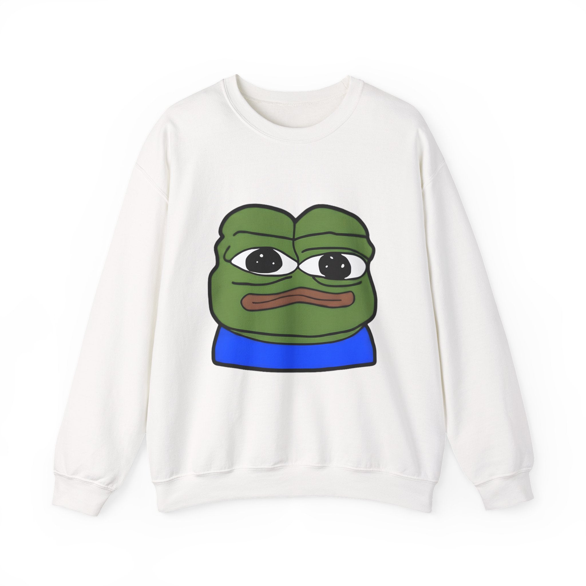 Pepe Frog Graphic Sweatshirt — Sad Frog Meme Crewneck