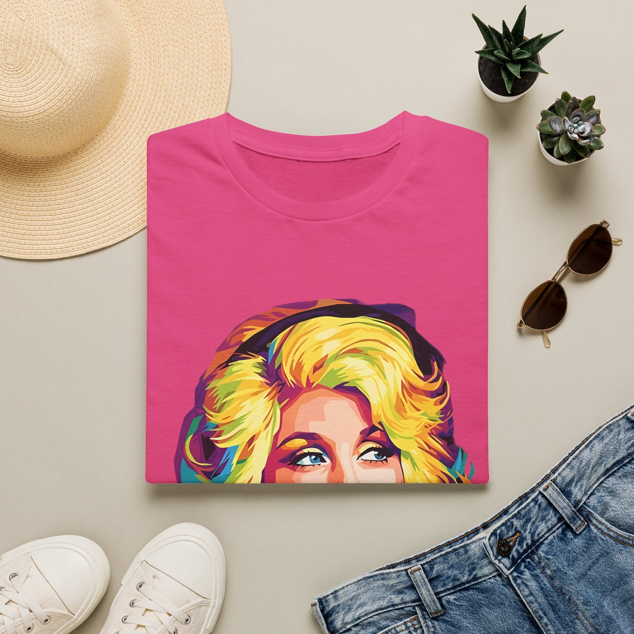 Retro Pop Art Dolly Parton Portrait T-Shirt