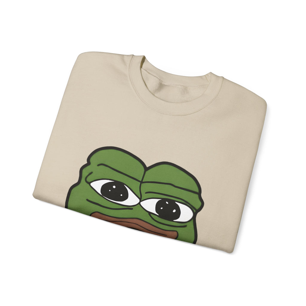 Pepe Frog Graphic Sweatshirt — Sad Frog Meme Crewneck