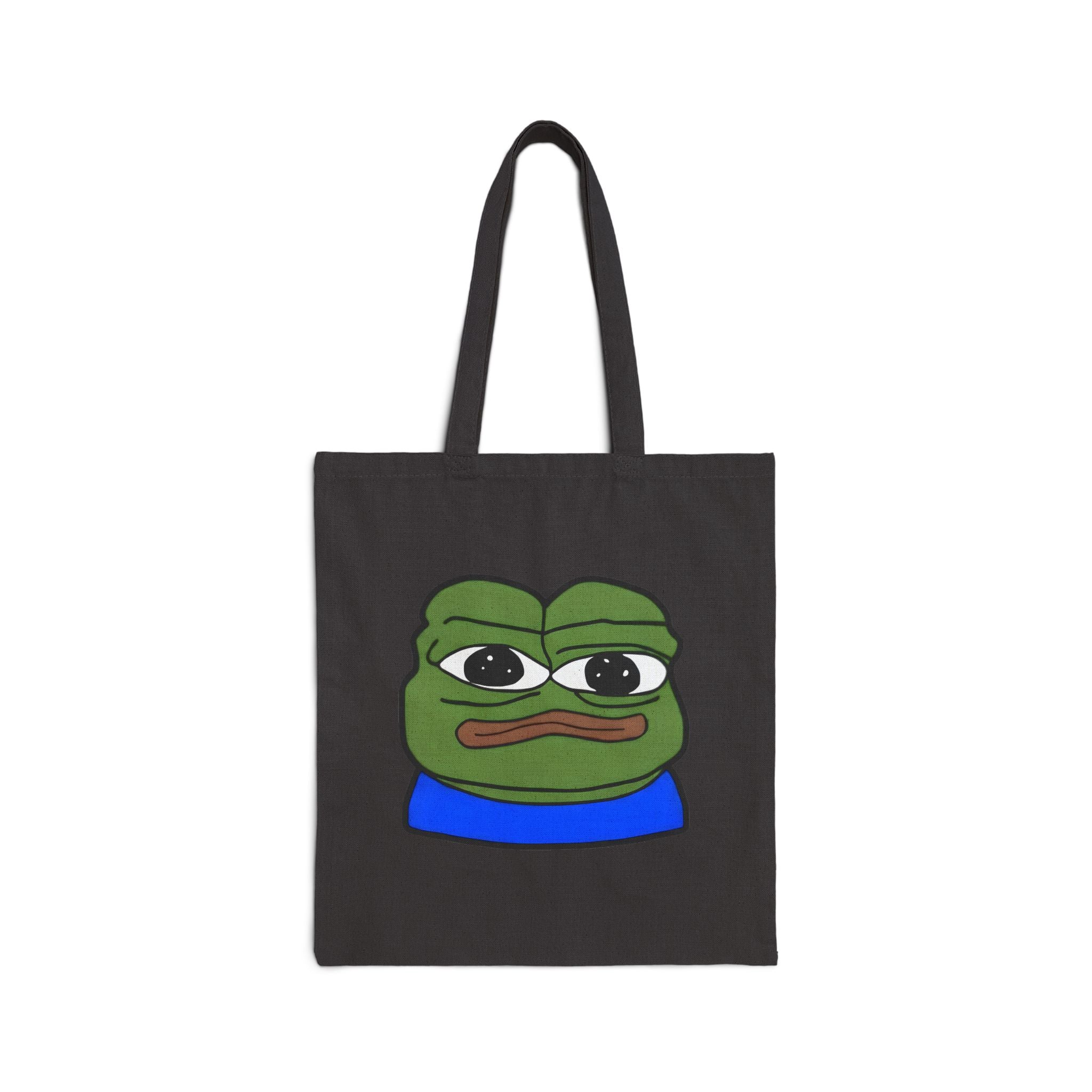 Pepe Meme Tote Bag — Sad Frog Canvas Grocery & Everyday Carry
