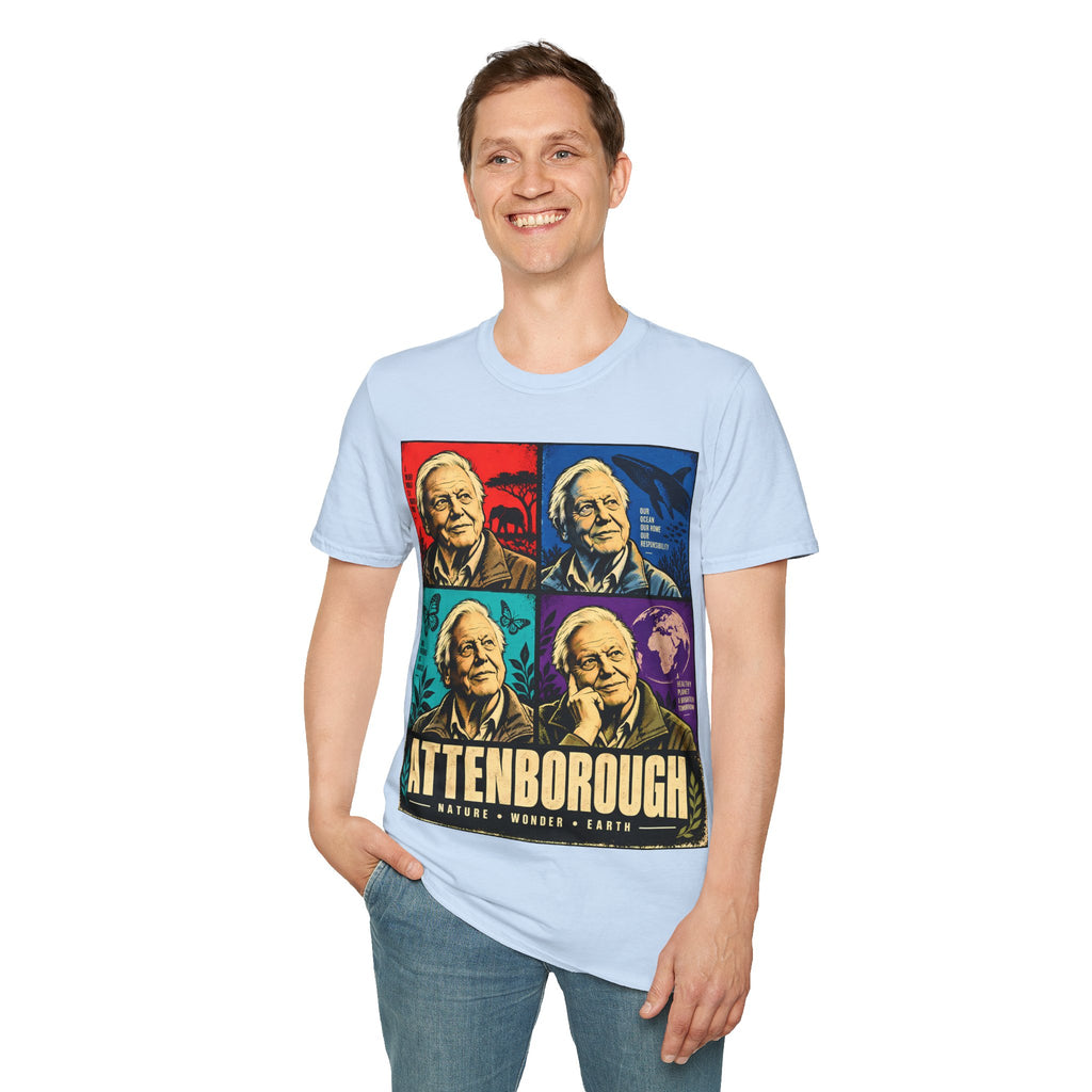 David Attenborough Pop Art T-Shirt — Vintage Wildlife Conservation Tee