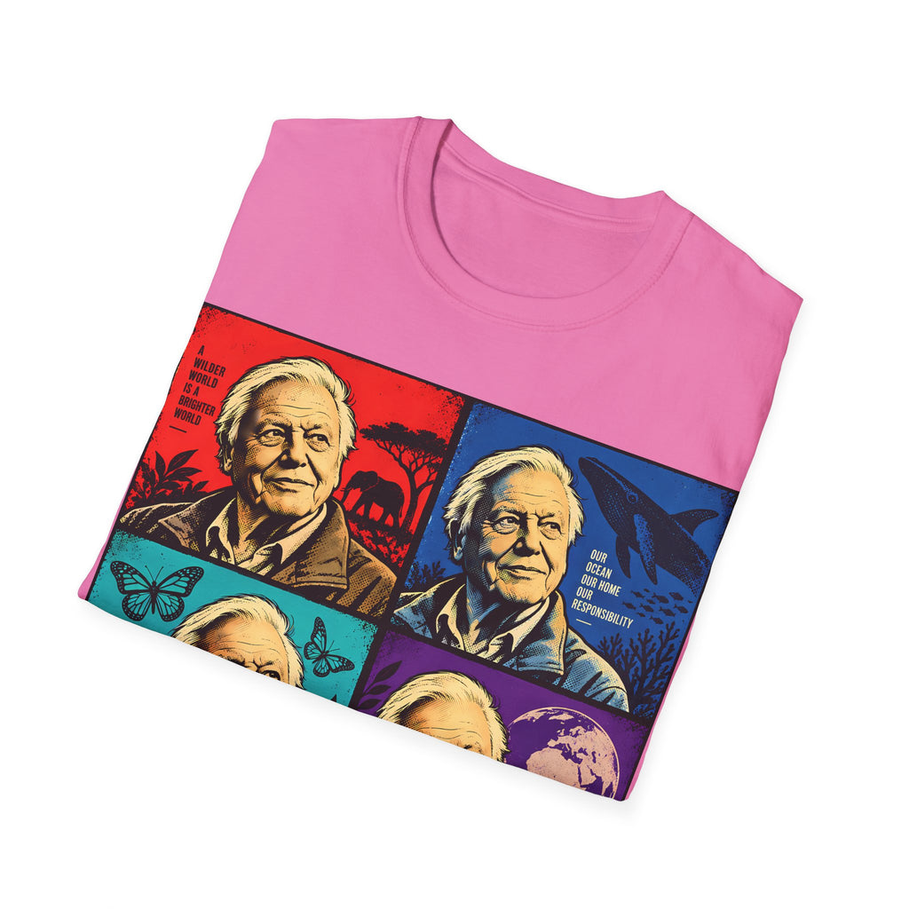 David Attenborough Pop Art T-Shirt — Vintage Wildlife Conservation Tee