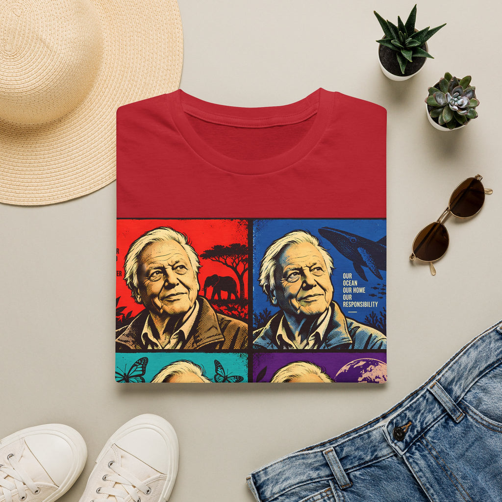 David Attenborough Pop Art T-Shirt — Vintage Wildlife Conservation Tee