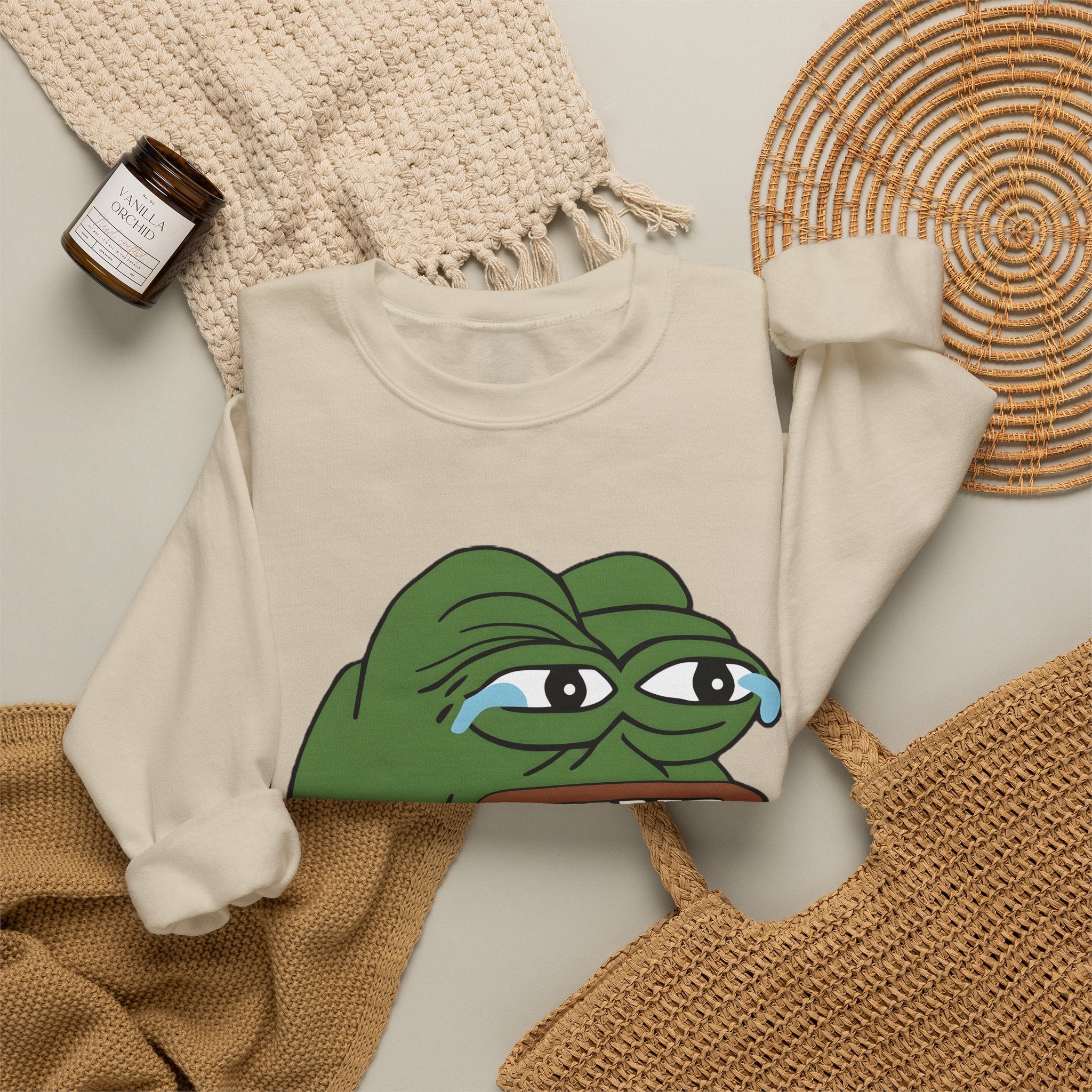 Pepe Frog Laughing Crewneck Sweatshirt