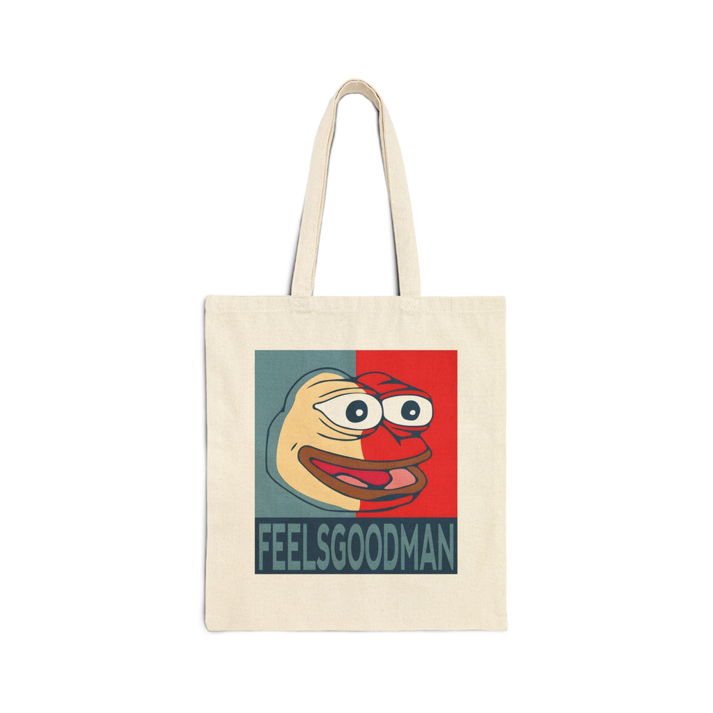 FeelsGoodMan Canvas Tote Bag — Meme Pepe Shopper Bag