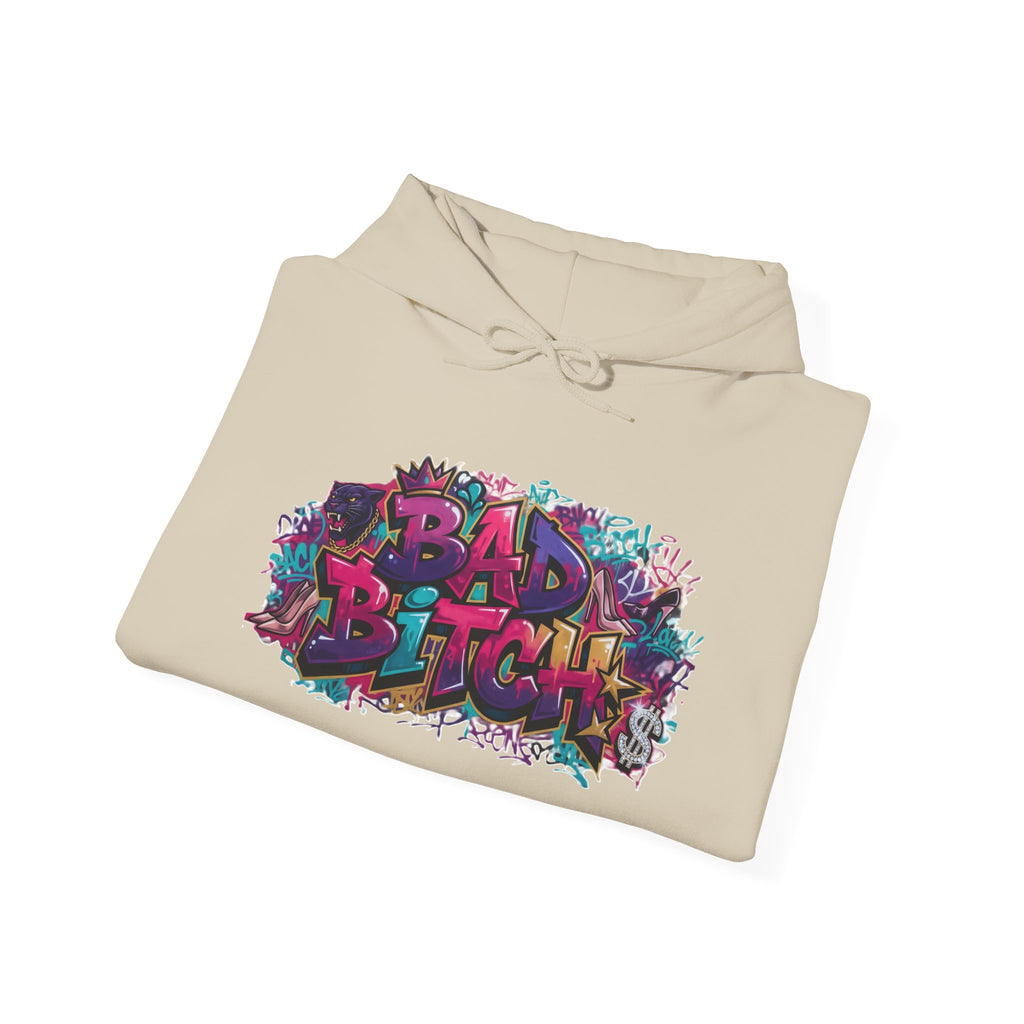 Hoodie — Colorful ‘Bad Bitch’ Graffiti Pullover