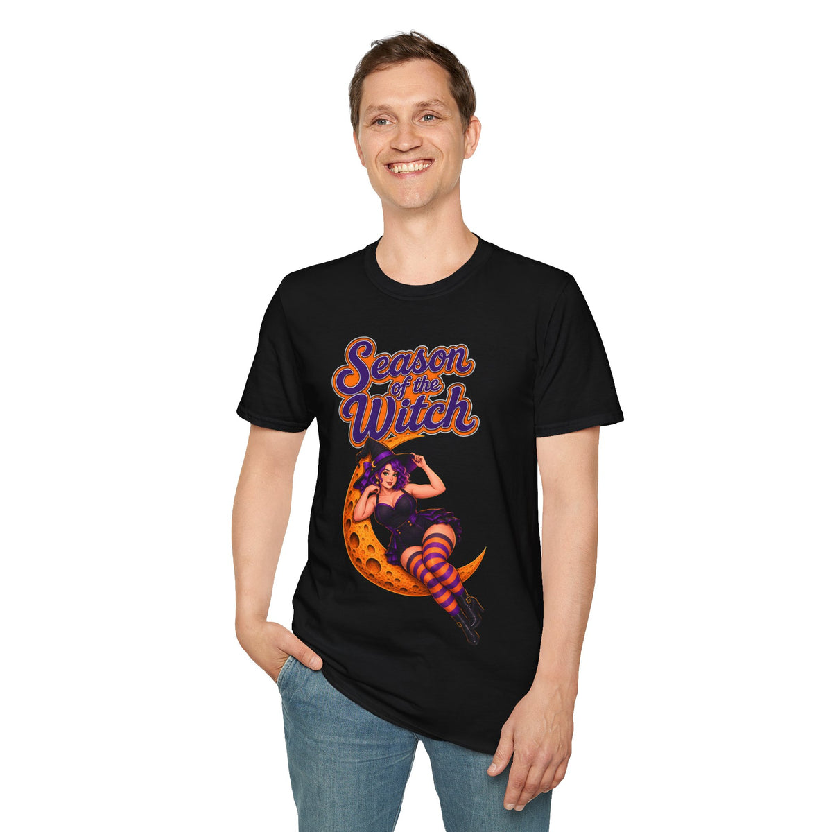 Season of the Witch T-Shirt — Retro Halloween Witch Moon Design