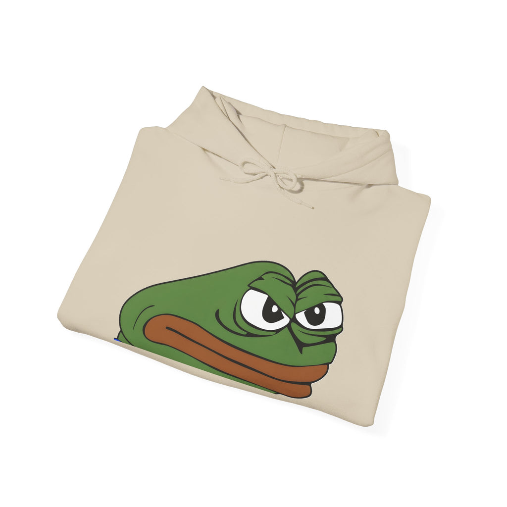 Pepe Frog Face Hoodie — Funny Grumpy Meme Pullover