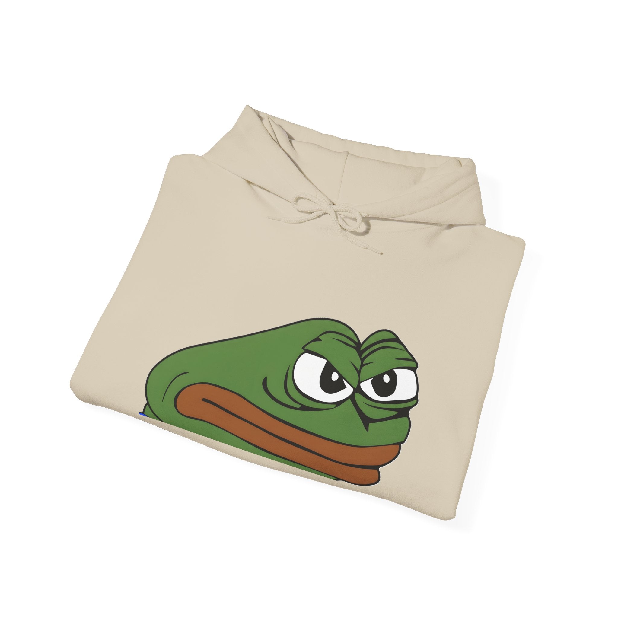 Pepe Frog Face Hoodie — Funny Grumpy Meme Pullover