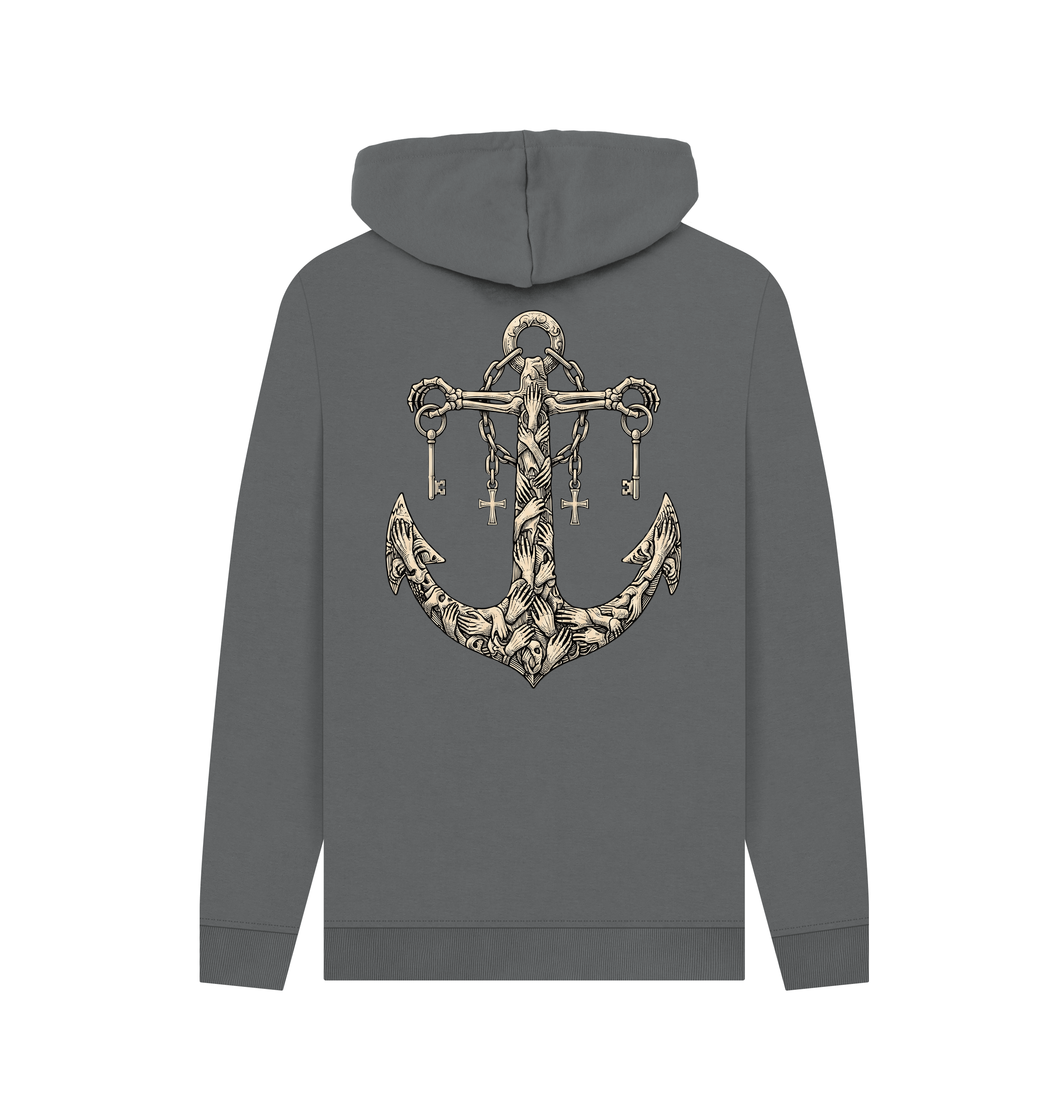 Slate Grey Printed Hoody Back