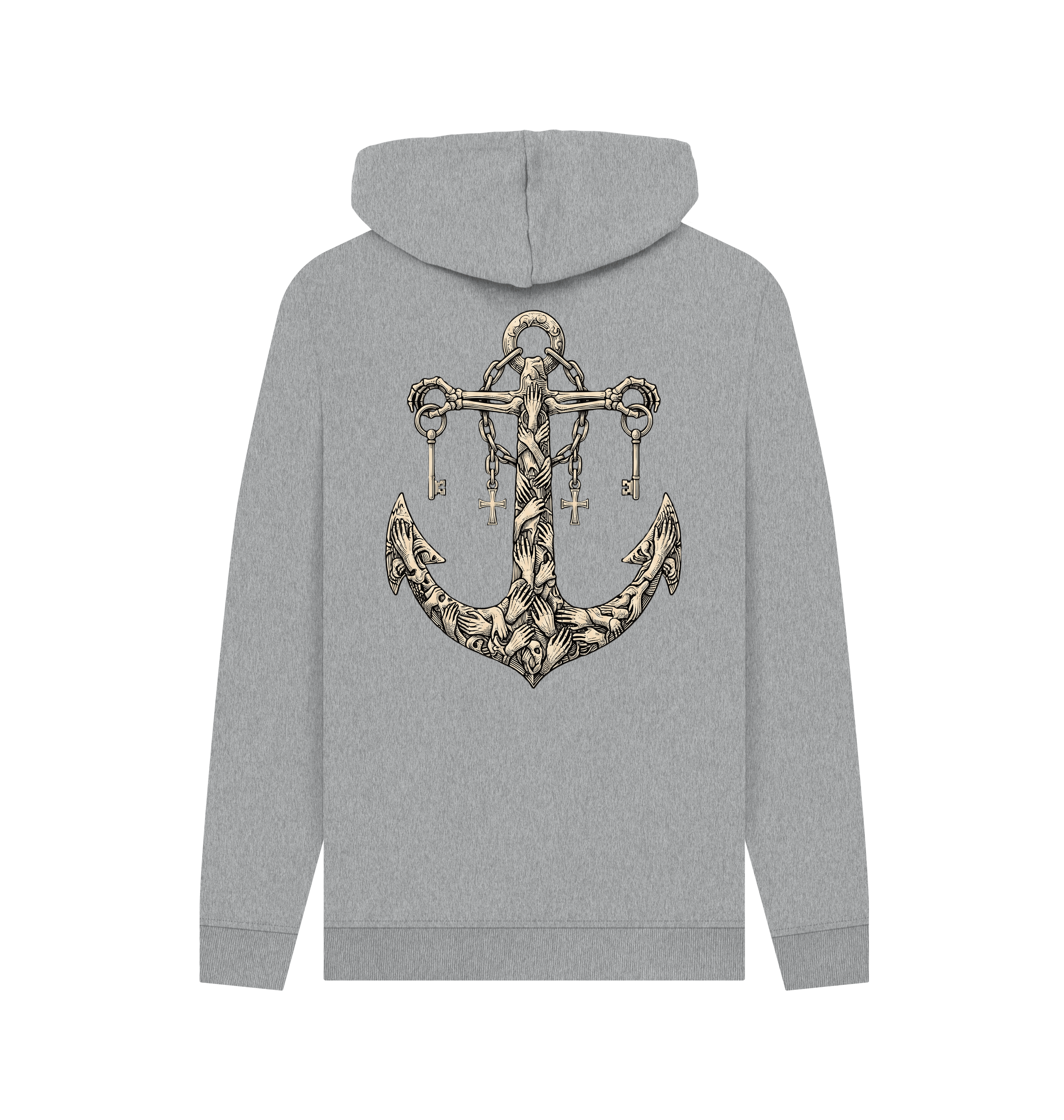 Light Heather Printed Hoody Back