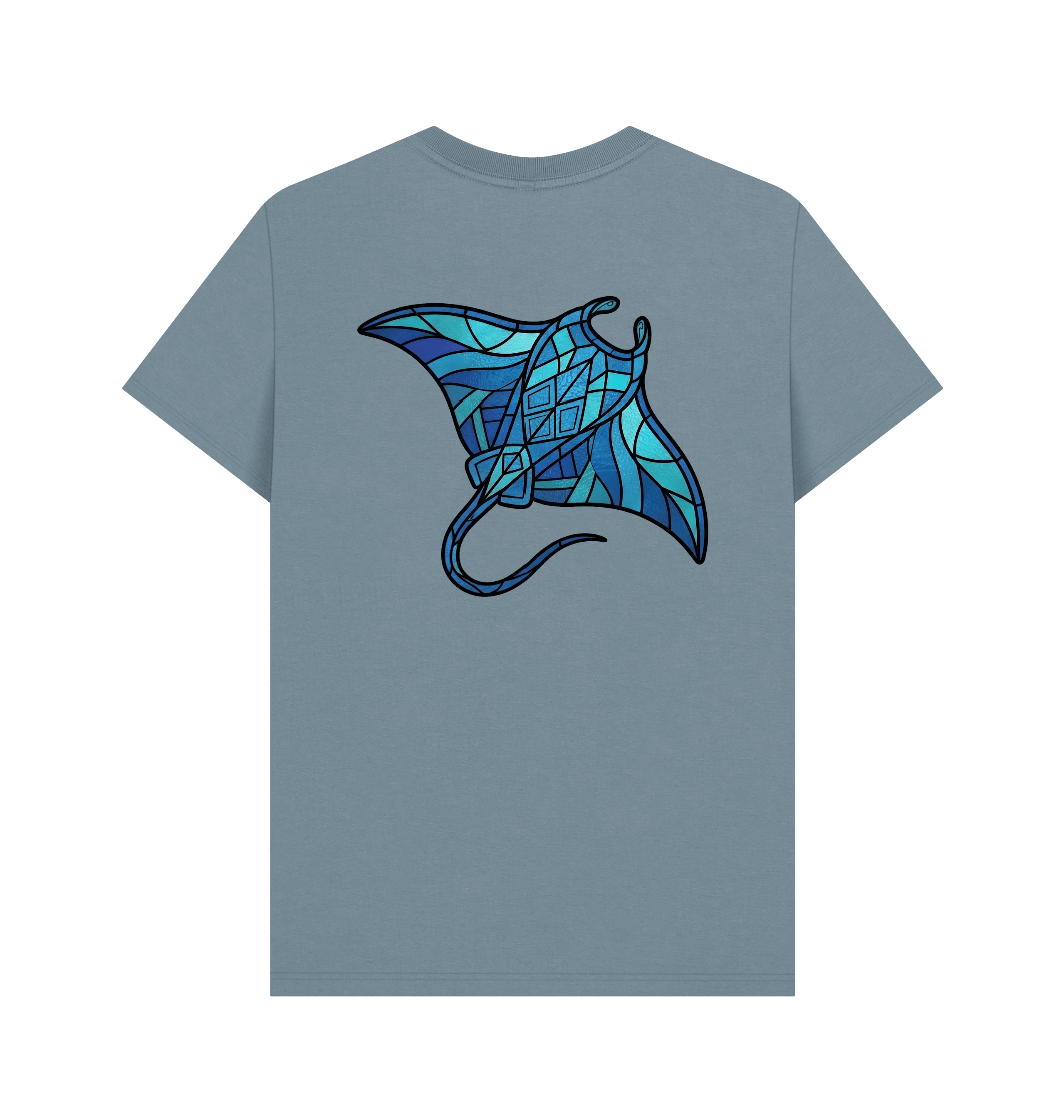 Stone Blue Printed T-shirt Back