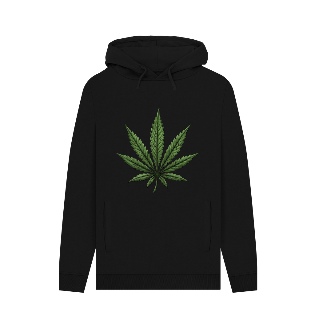 Black Printed Hoody Front
