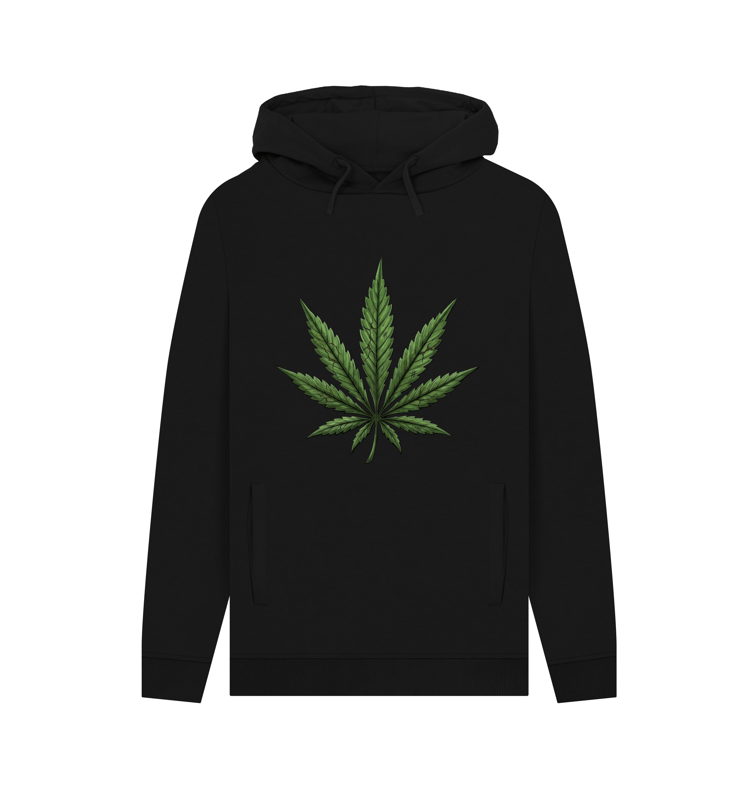 Black Printed Hoody Front