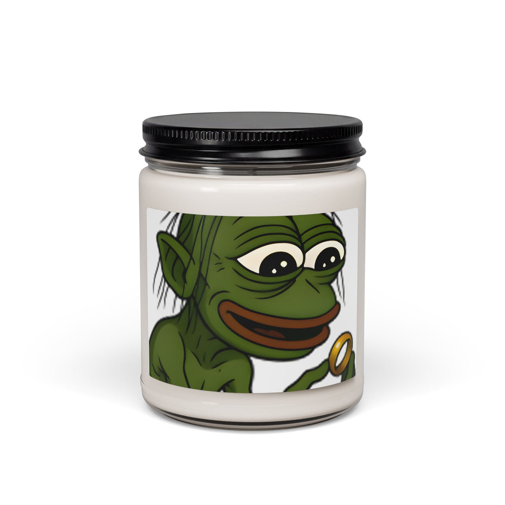 Soy Candle — Whimsical Green Creature Illustration (9 oz)