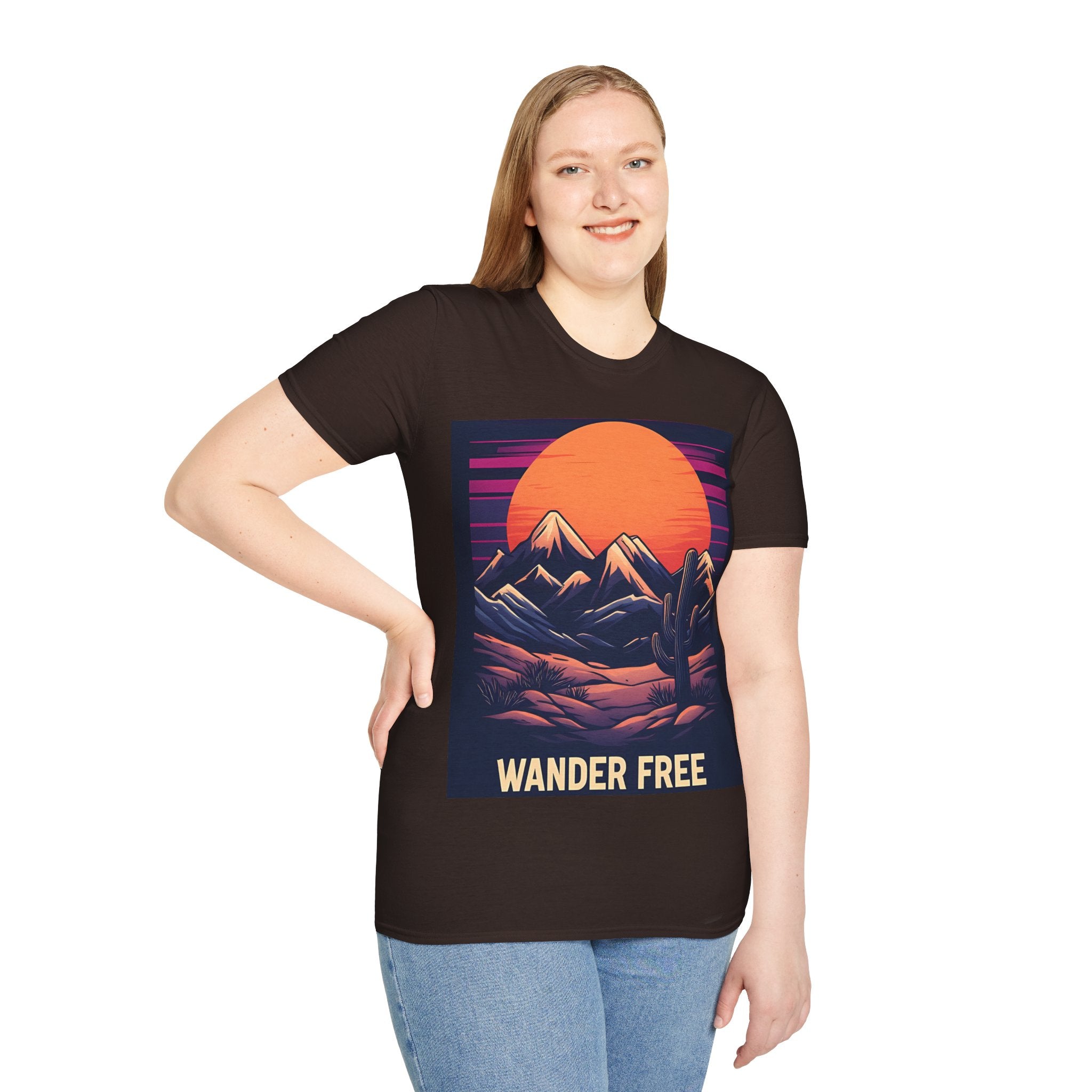 Sunset Mountains T-Shirt — Retro Desert Sunset Graphic Tee
