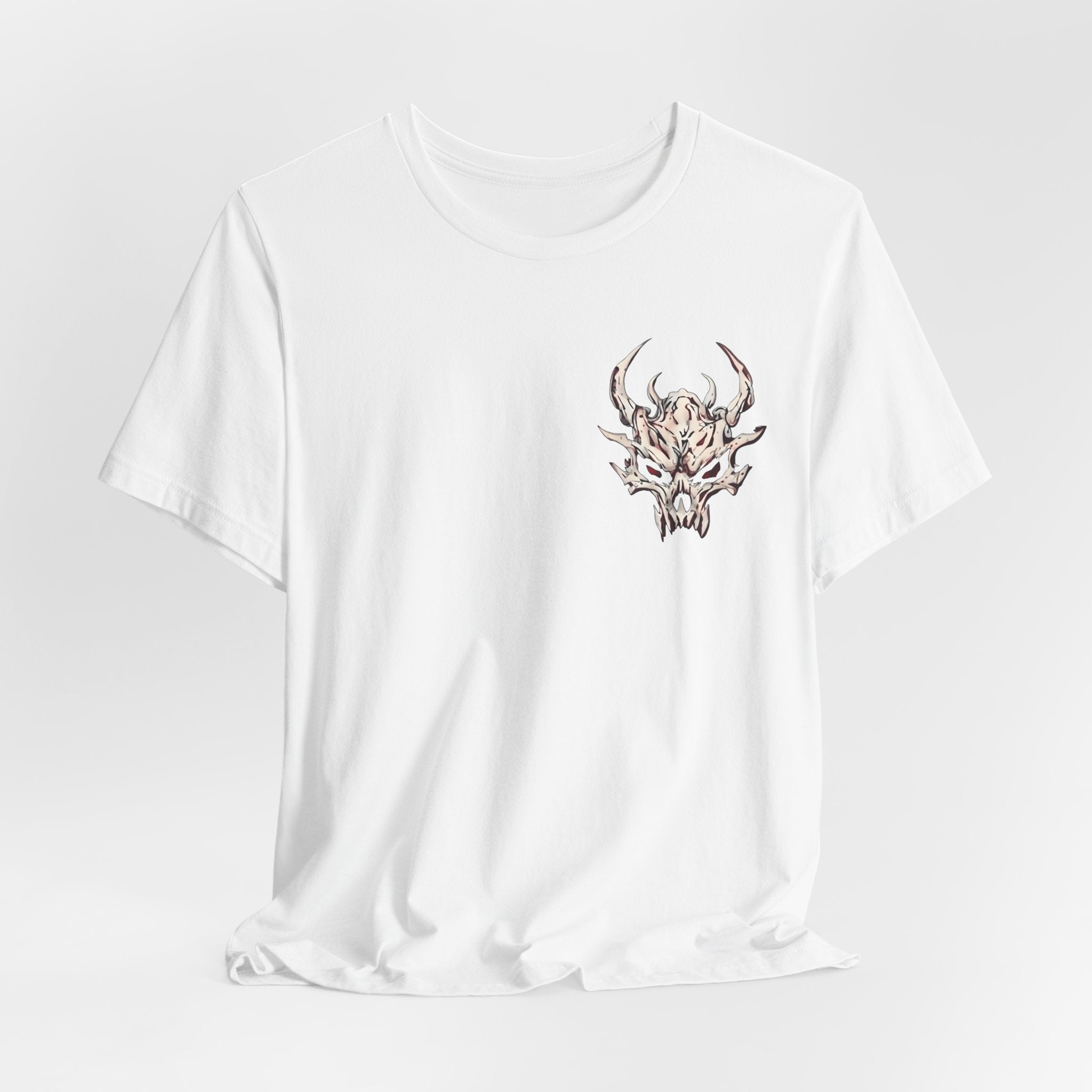 Demon Skull Chest Tee — Gothic Horned Skull T-Shirt