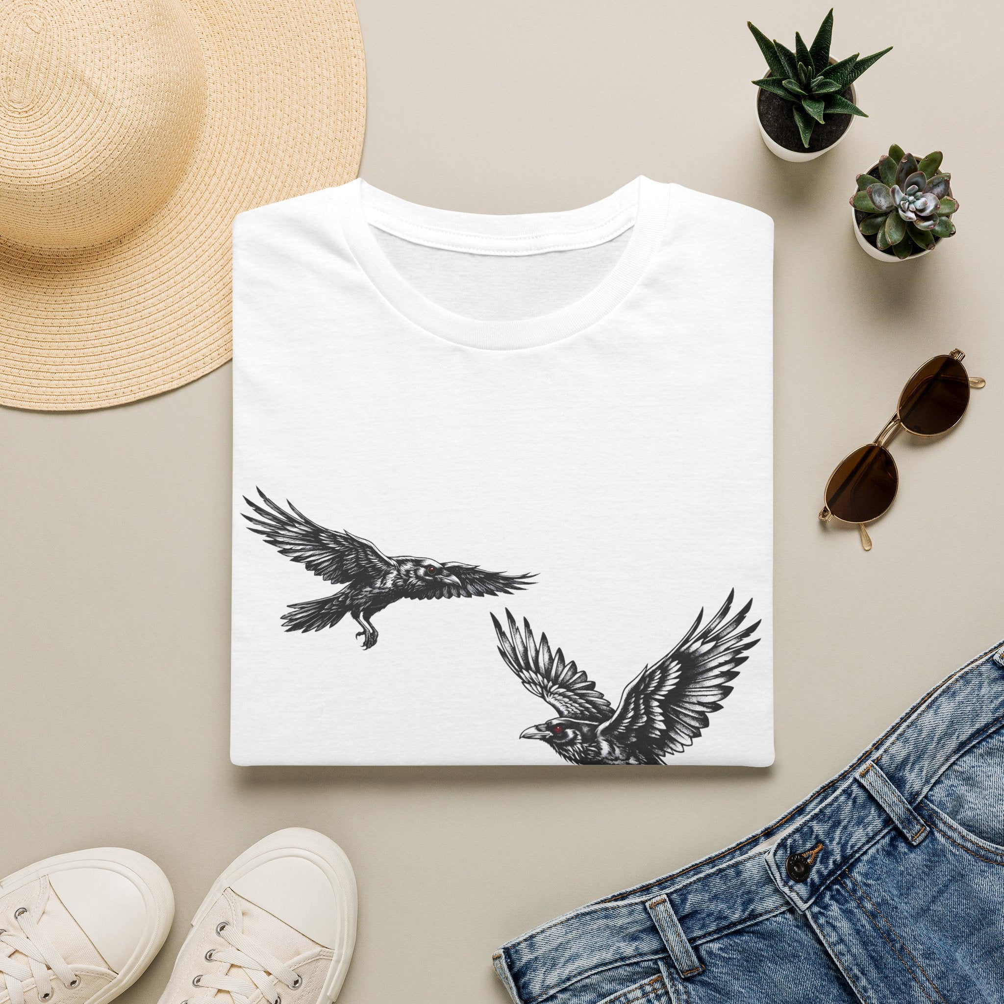 The Messengers - T Shirt, Gothic / Dark Fantasy Crow Design
