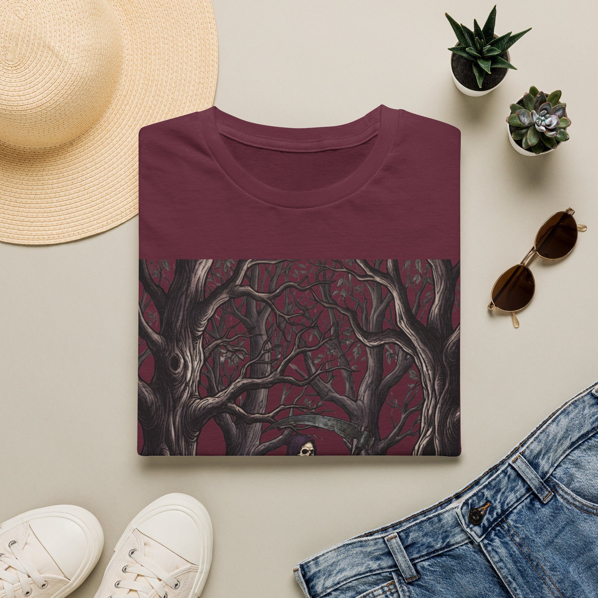 Roam the Woods - T-Shirt, Gothic / Dark Fantasy Grim Reaper Design