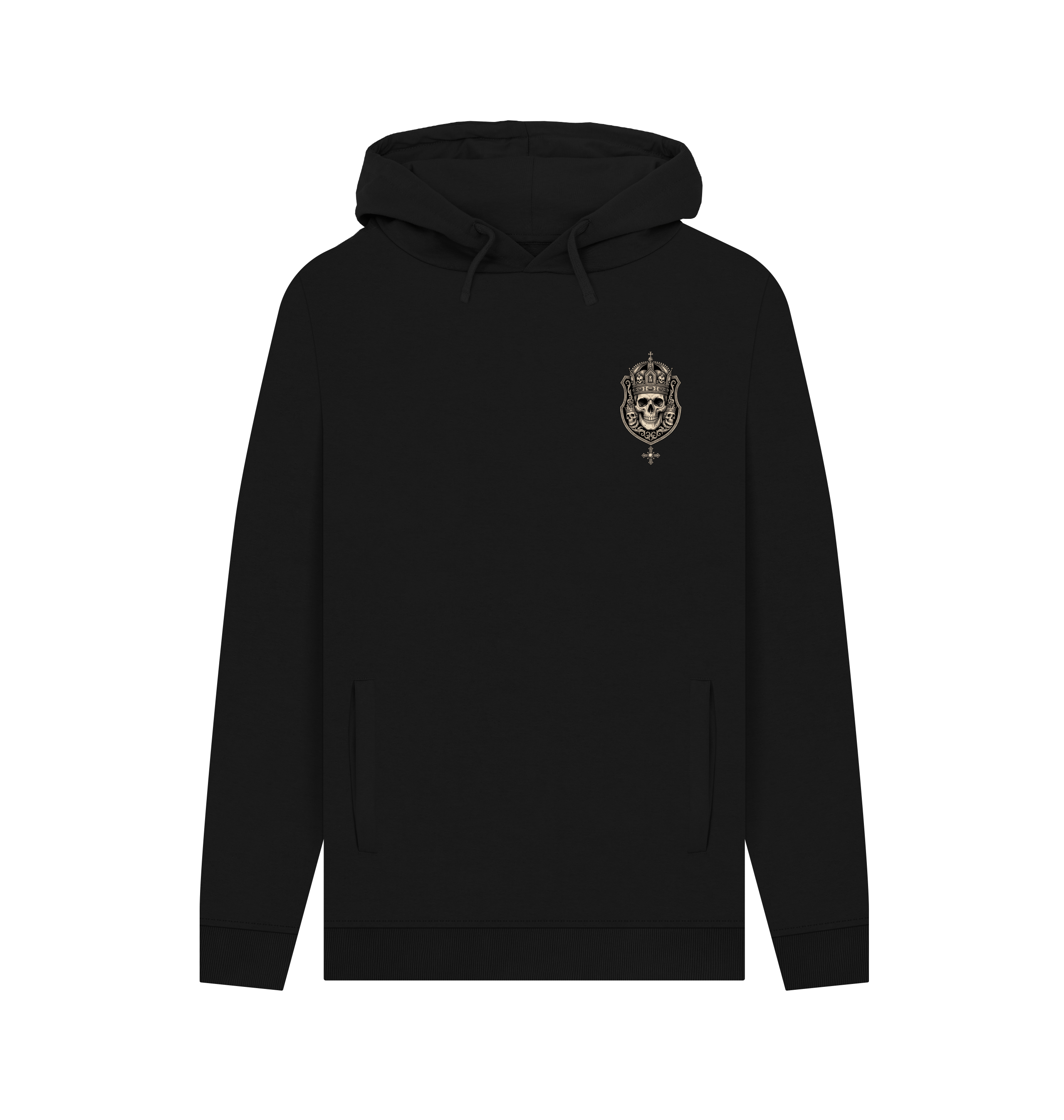 Black Printed Hoody Front