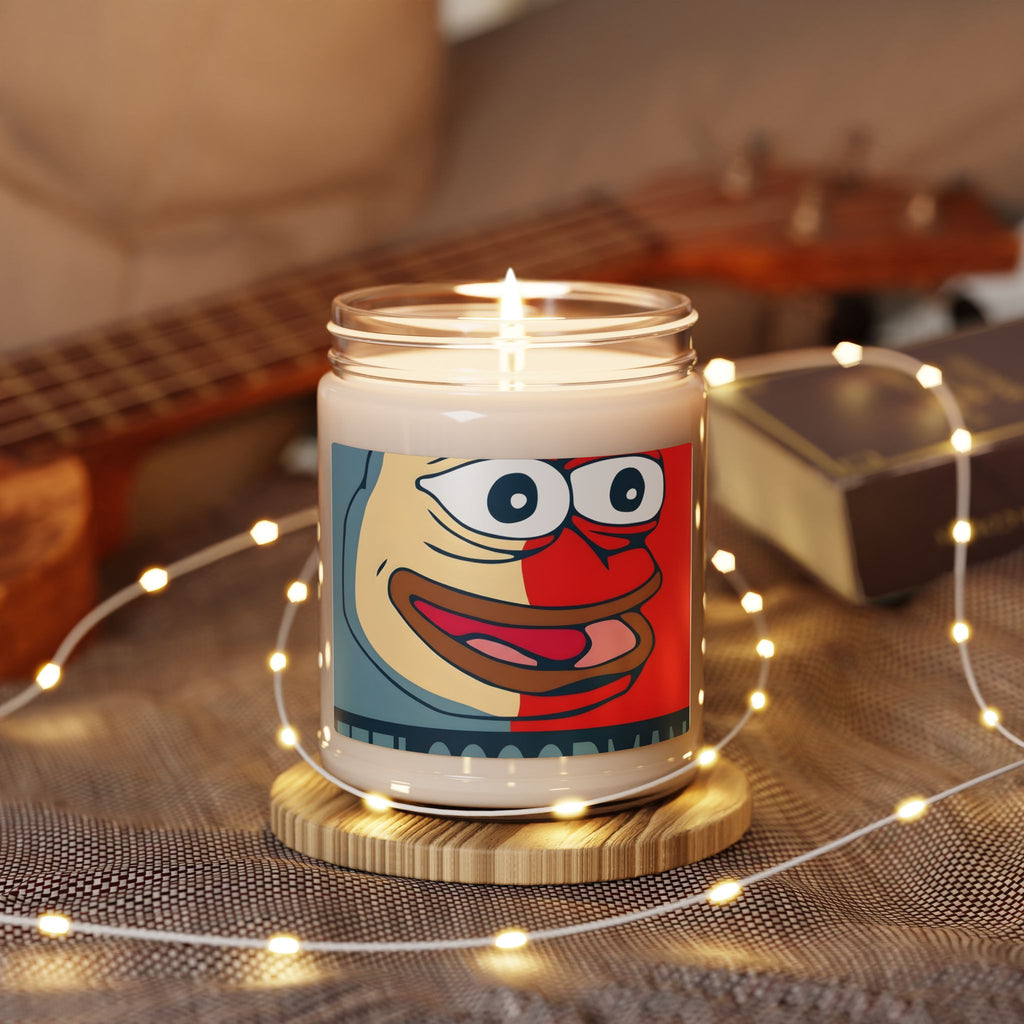 Soy Candle — Humorous Cartoon Frog Pop Art Jar (9 oz)
