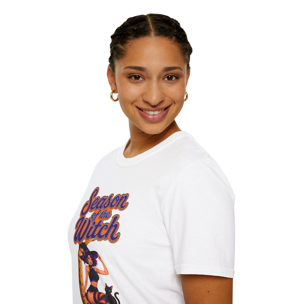 Season of the Witch T-Shirt — Retro Witch Graphic Tee for Halloween & Autumn
